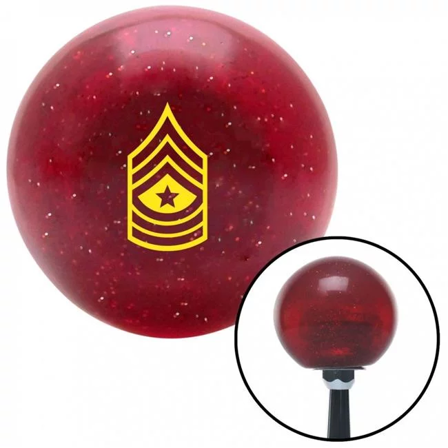 American Shifter Yellow Sergeant Major Red Metal Flake Shift Knob with M16 x 1.5 Insert Shifter Auto Brody