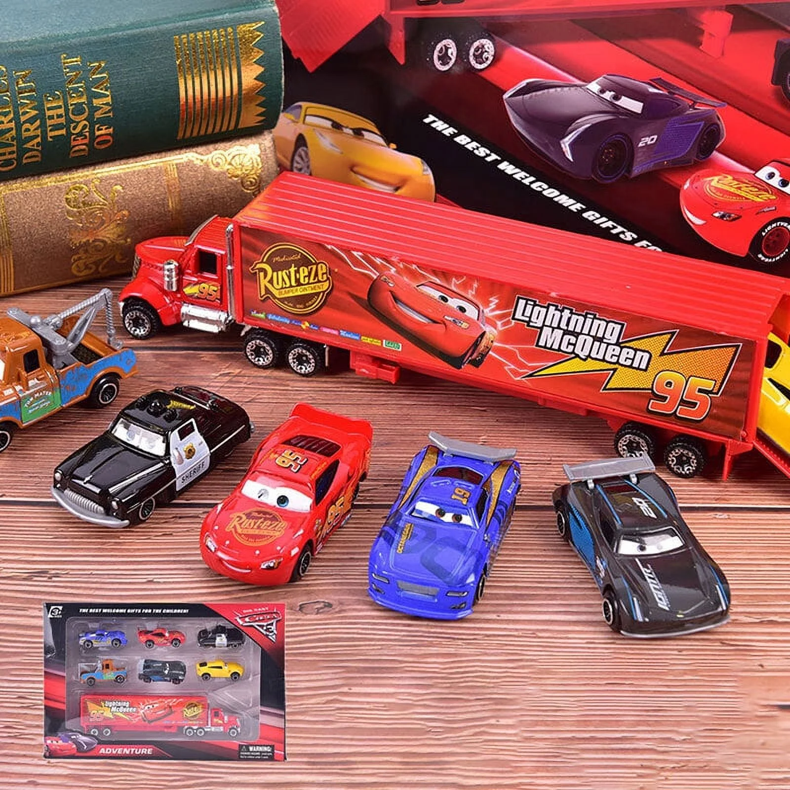 7Pcs Lightning McQueen Jackson Storm Mack Uncle Truck Diecast Metal Car Model