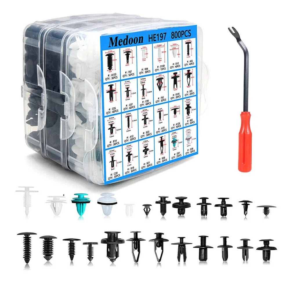 Paddsun Superior Body Fastener Set: 801pc Retainer Clips for Major Brands like Toyota & Ford