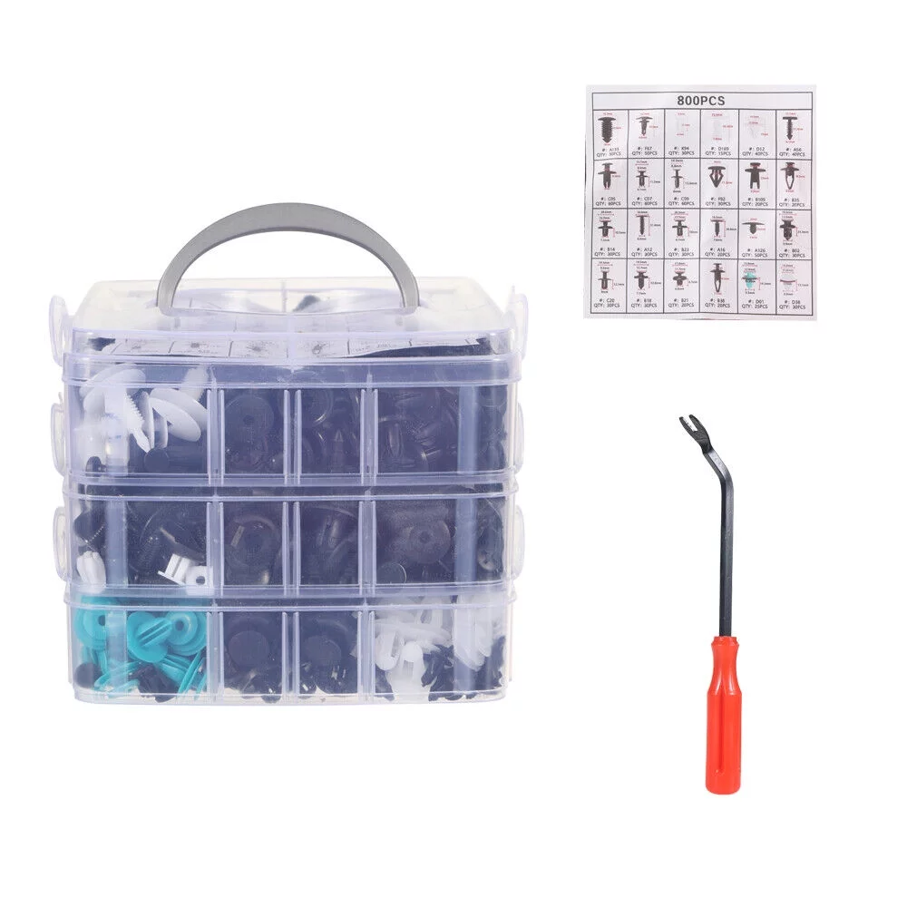 Paddsun Superior Body Fastener Set: 801pc Retainer Clips for Major Brands like Toyota & Ford