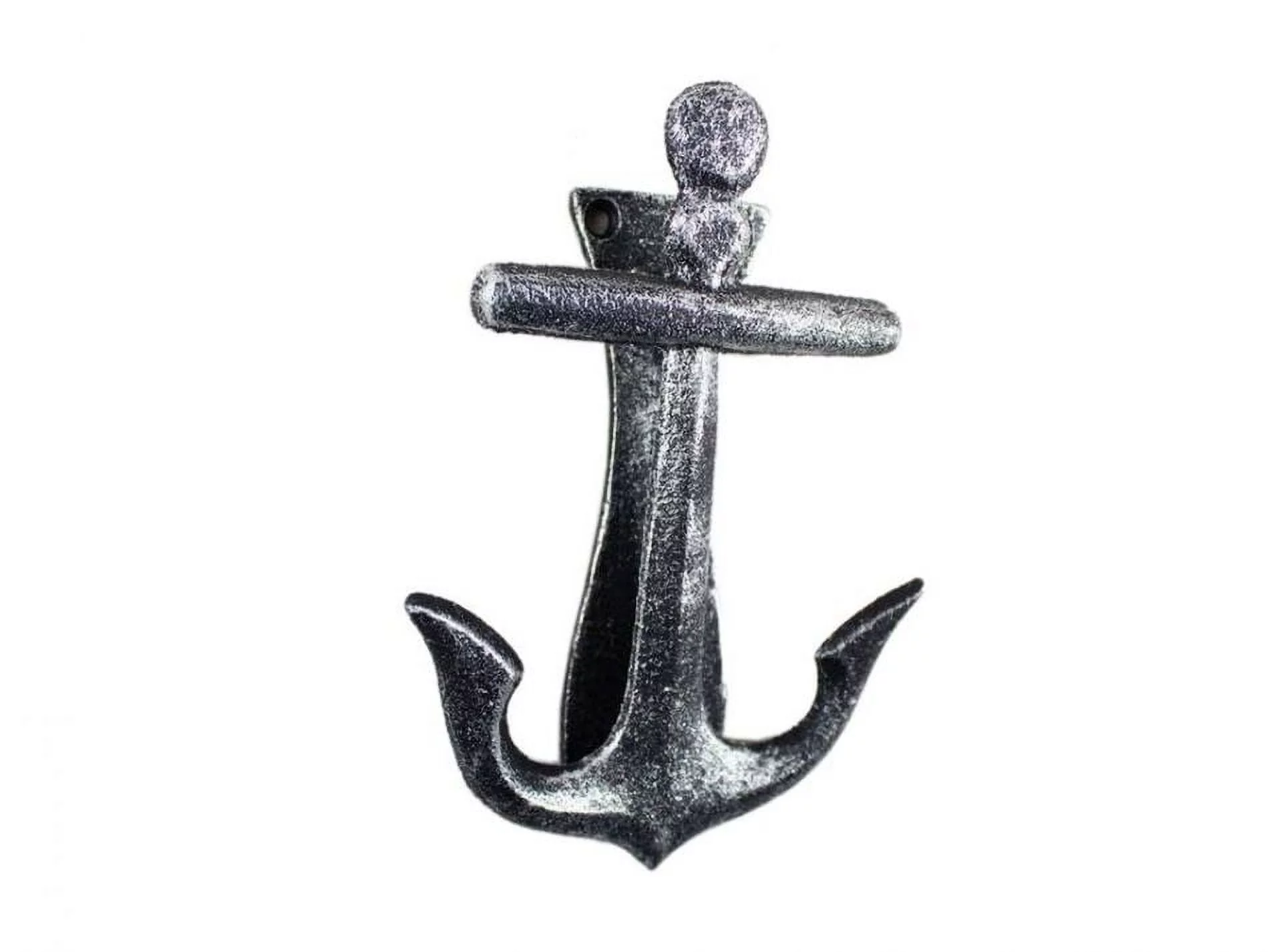 Handcrafted Decor Antique Silver Cast Iron Decorative Anchor Door Knocker- 6 in.