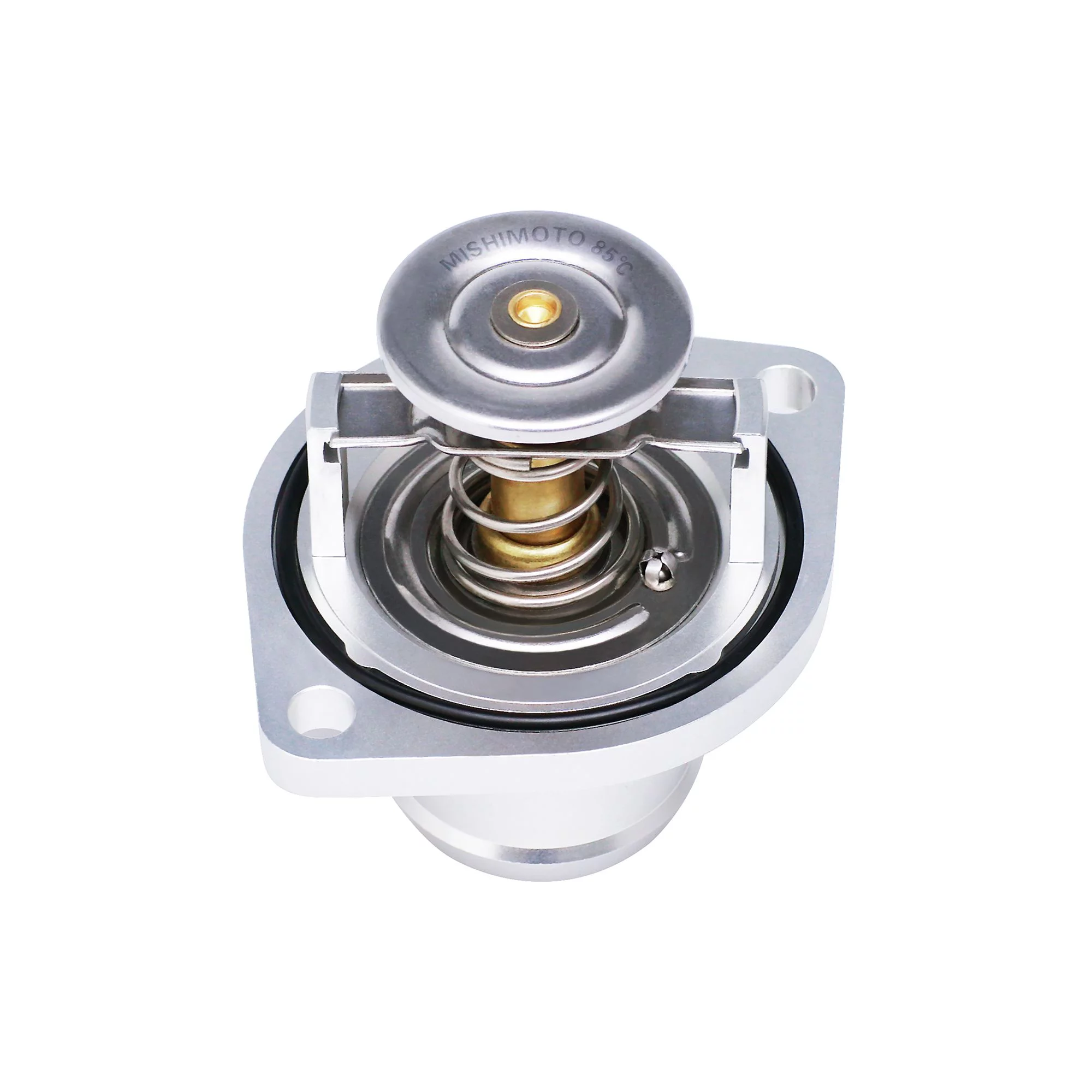 Mishimoto MMTS-F2D-03FL Low-Temp Thermostat & CNC Housing Compatible With Ford 6.0 Powerstroke 2003-2007