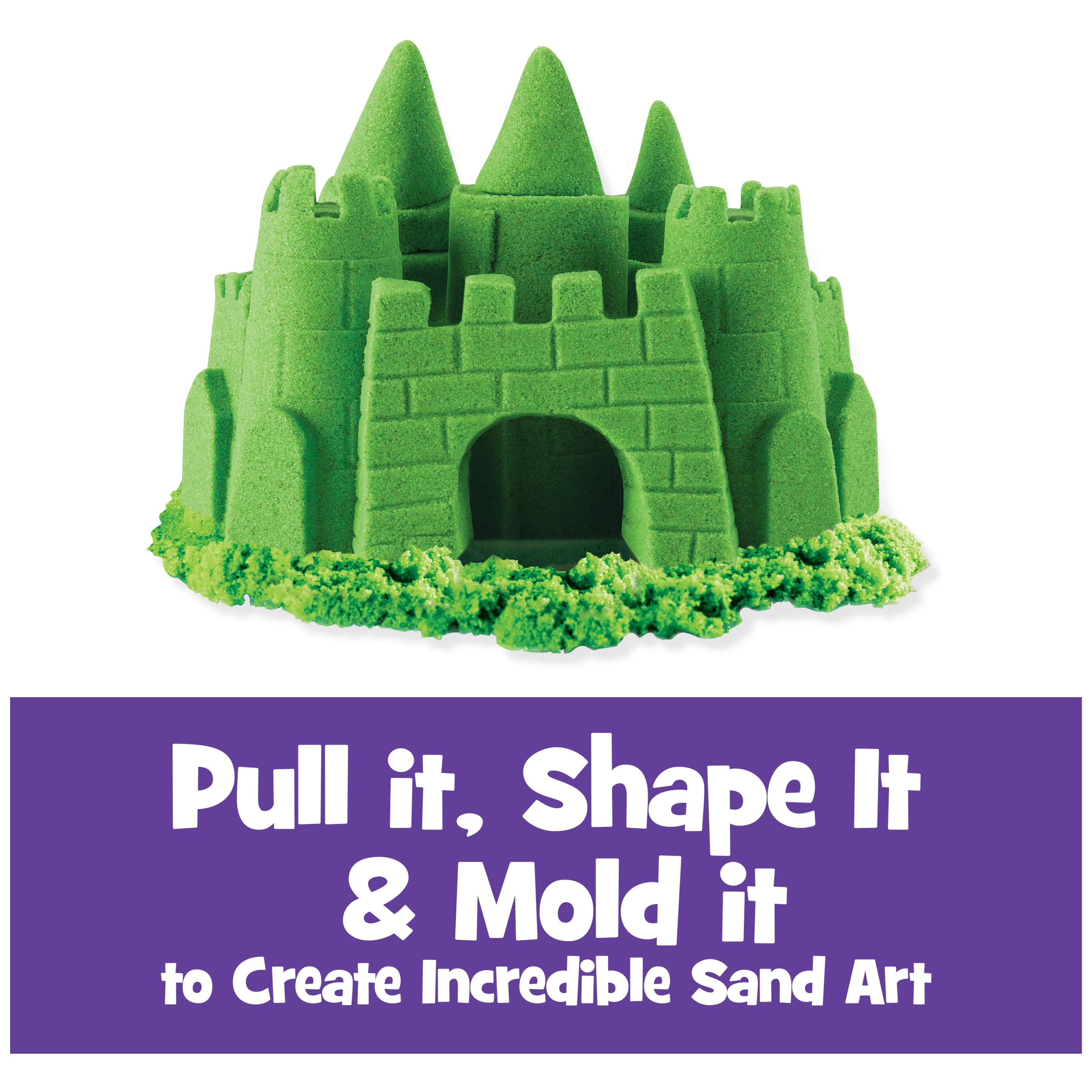Kinetic Sand, The Original Moldable Sensory Play Sand Toys For Kids, Green, 2 lb. Resealable Bag, Ages 3+