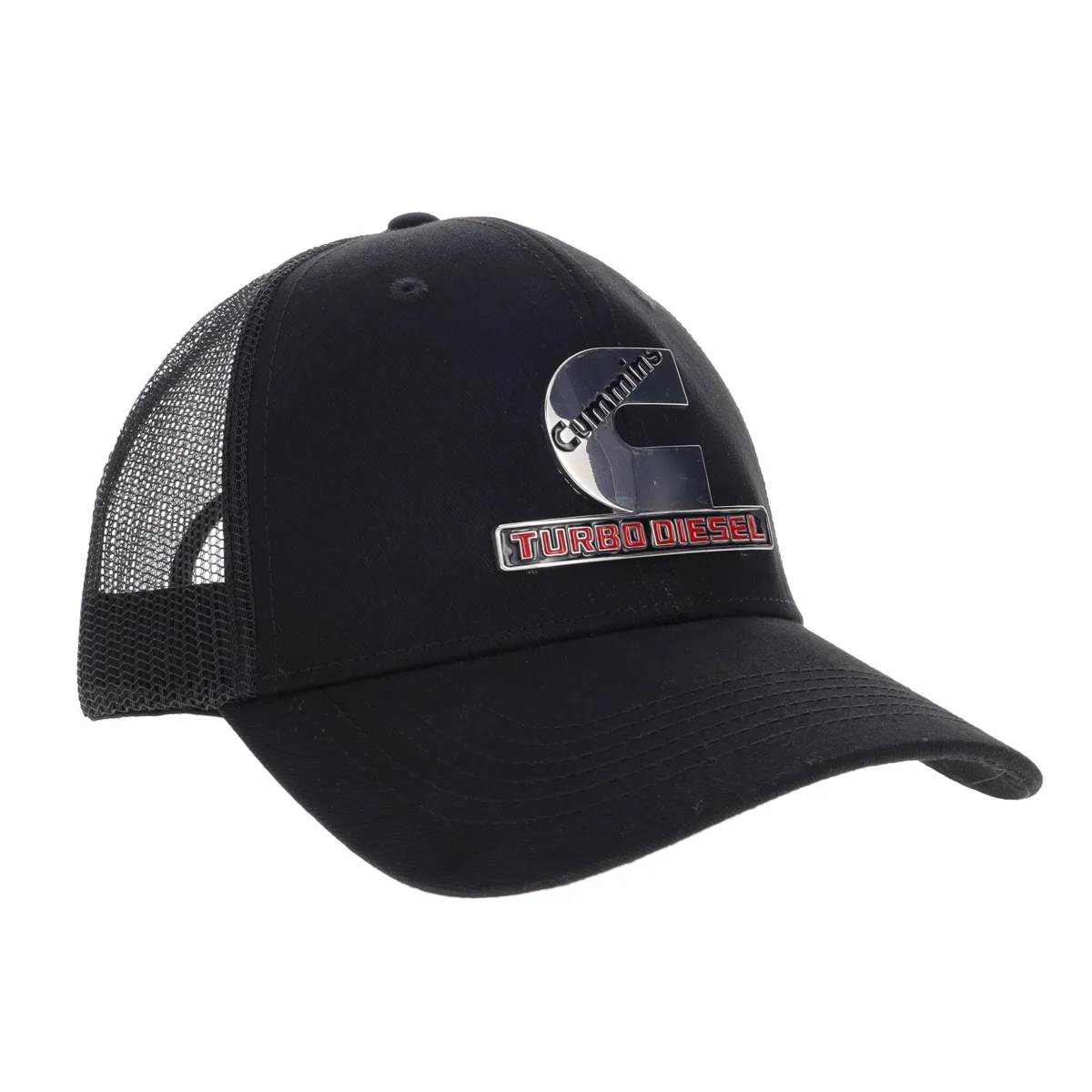 Cummins Cap CMN35191 Mens Womens Hat Trucker Snapback Collectible Baseball Hat with Metal Turbo Logo Black