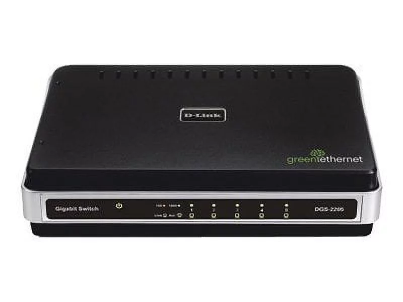 D-Link DGS 2205 Desktop Switch - Switch - unmanaged - 5 x 10/100/1000 - desktop