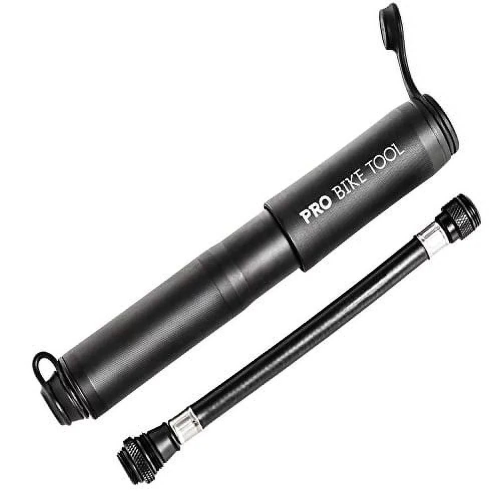PRO BIKE TOOL Portable Mini Bike Pump - Fits Presta and Schrader (Matte Black)