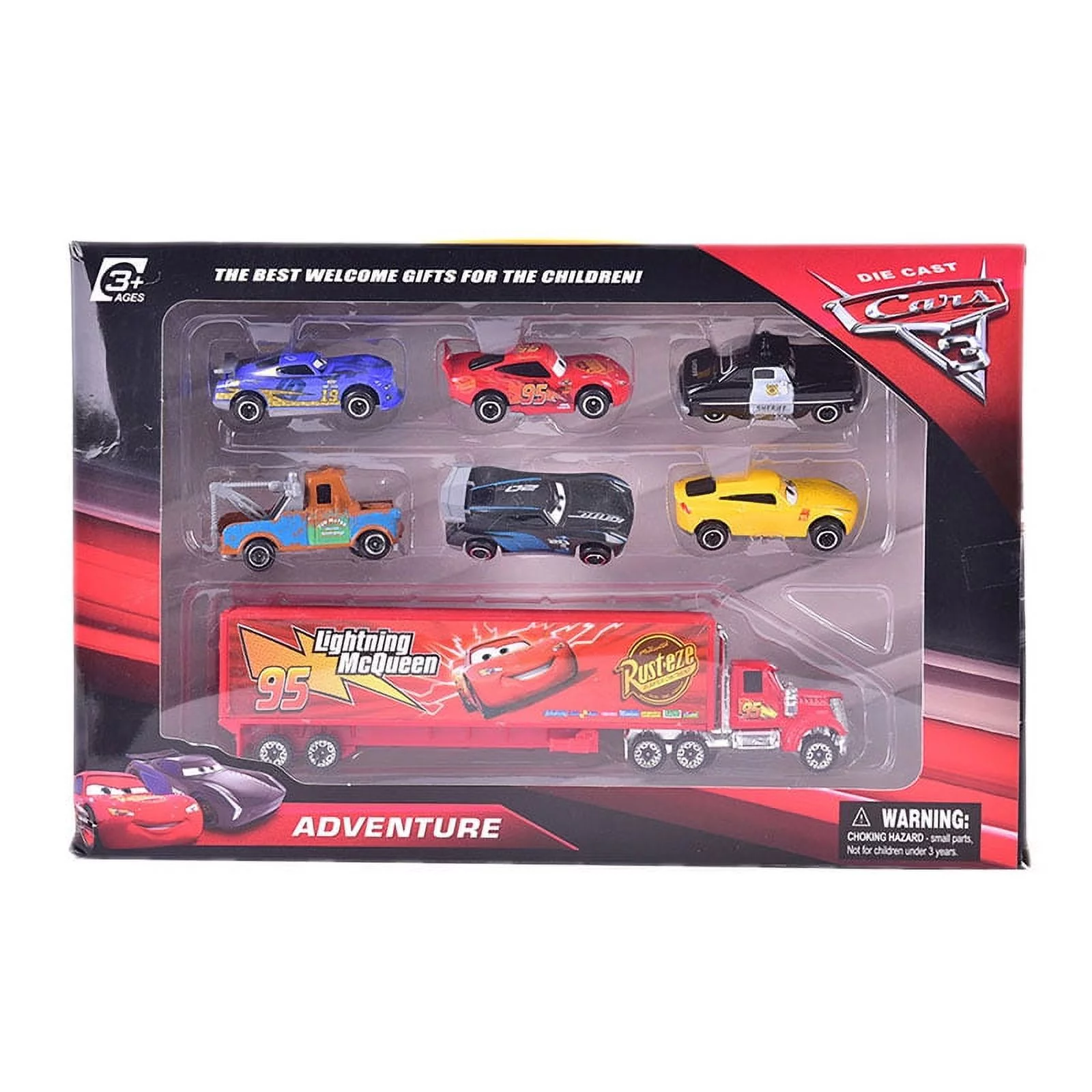 Party Yeah 7Pcs/Set Lightning Mcqueen Jackson Storm Mack Uncle Truck Diecast Metal Car Model