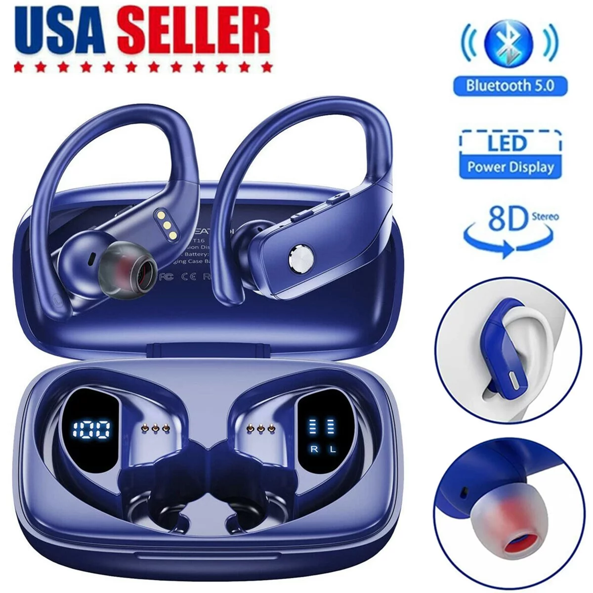 2023 Bluetooth 5.0 TWS Gaming Earbuds 13mm Drivers Noise Canceling Built-in Mic