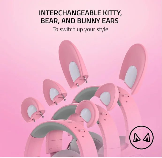 Restored Razer Kraken Kitty V2 Pro Wired RGB Headset (Quartz Pink)(Like New) (Refurbished)