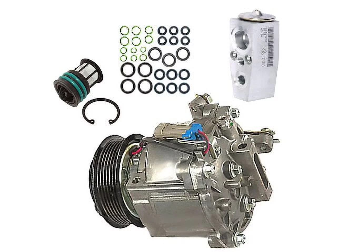 A/C Compressor Kit - QS90 - 6-Groove - Compatible with 2013, 2016 - 2018 Chevy Sonic 1.6L 1.8L 4-Cylinder 2017