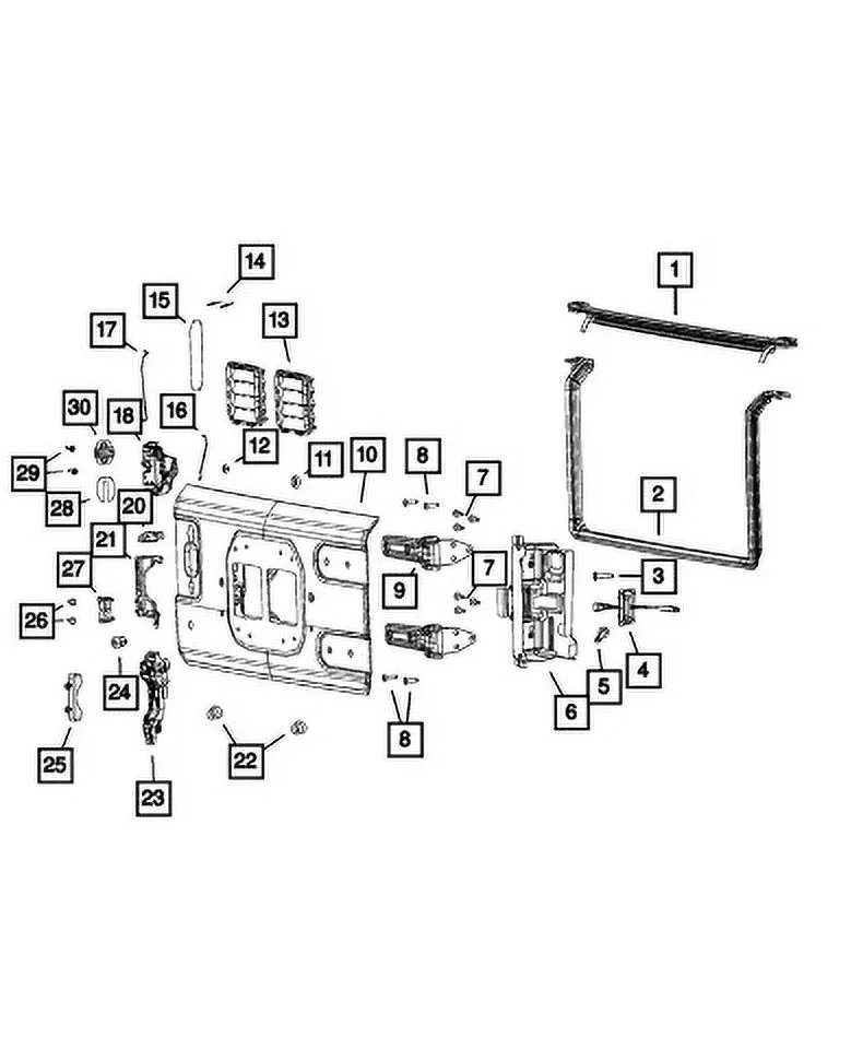 New Genuine Mopar Weatherst Swing Gate To Body 2018-2024 OE 68271740AH