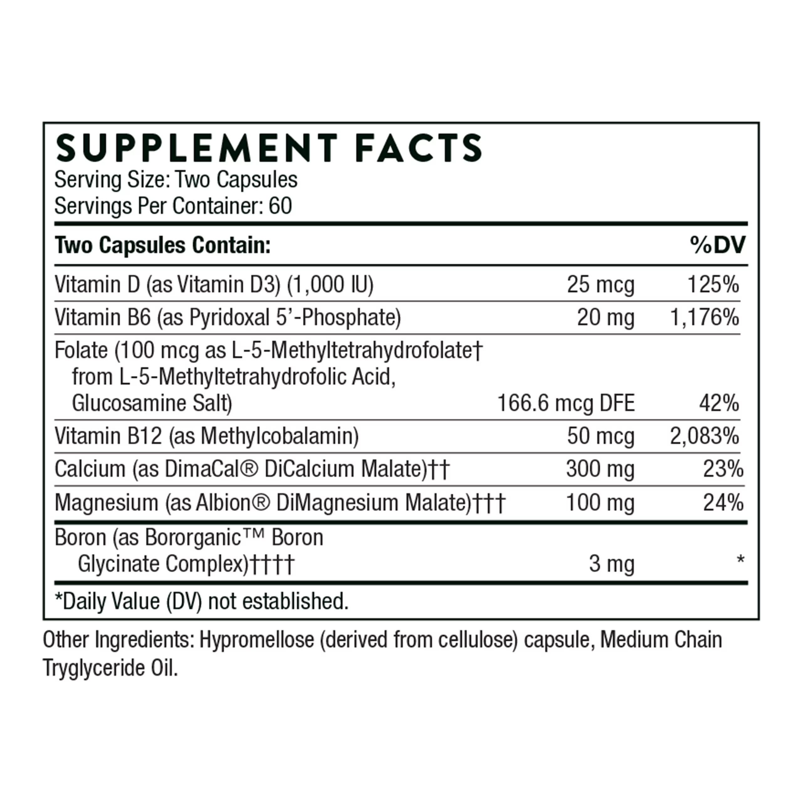 Thorne Advanced Bone Support‡, (formerly Oscap), Bone Health Supplement with Calcium and Vitamin D, 120 Capsules