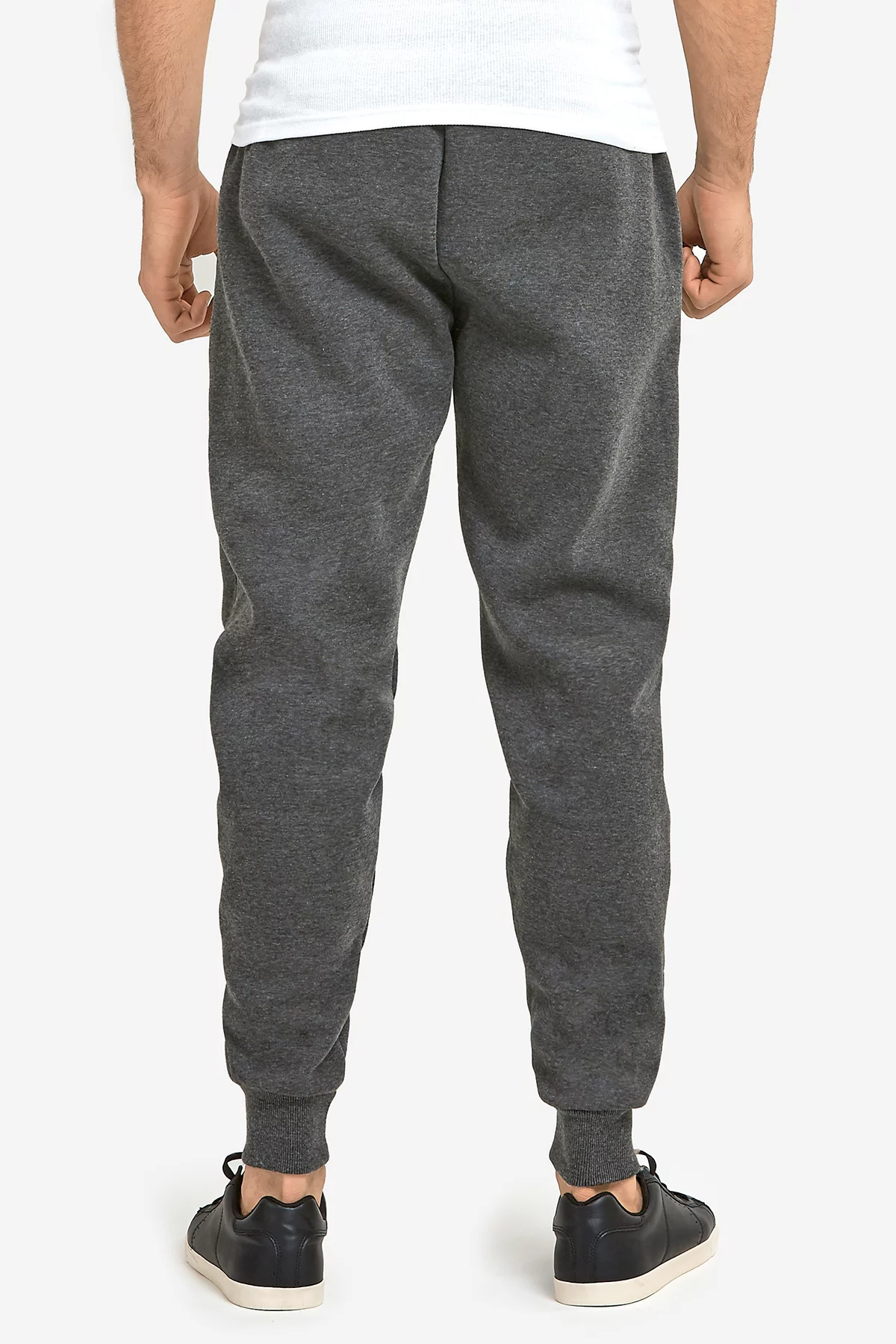 247 Frenzy Men's Essentials Knocker Heavy Weight Fabric Jogger Fleece Sweat Pants - Charcoal Gray
