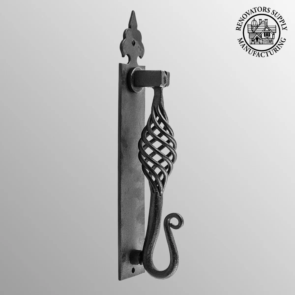 Black Cast Iron Birdcage Style Front Door Knocker 10