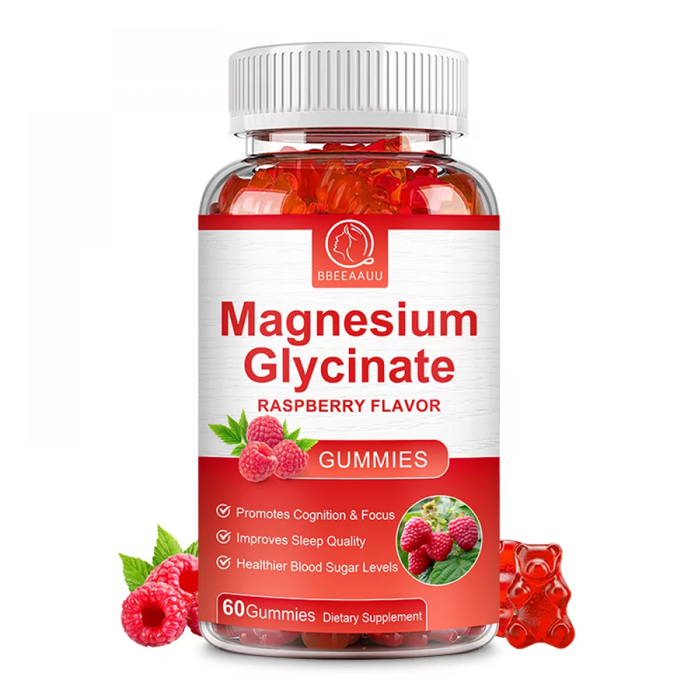 Bbeeaauu Magnesium Gummies Supplement 500mg - for Calm Mood, Muscle,Bone & Energy Support,60 Gummies