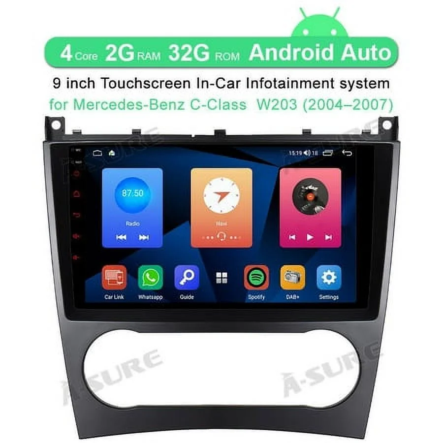 Android 11 GPS Car Stereo Radio for Mercedes Benz C-Class W203 Wireless CarPlay