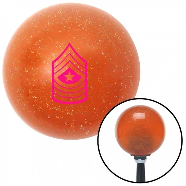 American Shifter Pink 10 Sergeant Major Orange Metal Flake Shift Knob with M16 x 1.5 Insert Shifter