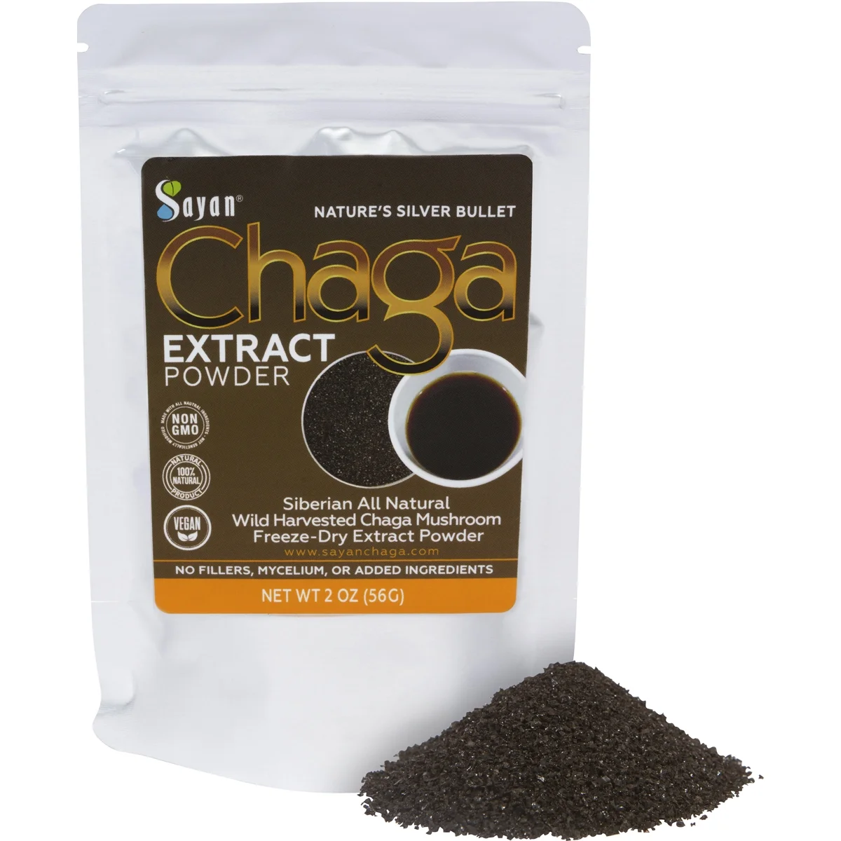Sayan Supplement Siberian Chaga Mushroom Tea Extract 2 oz & Chaga W/Shilajit 90 Vegan Capsules