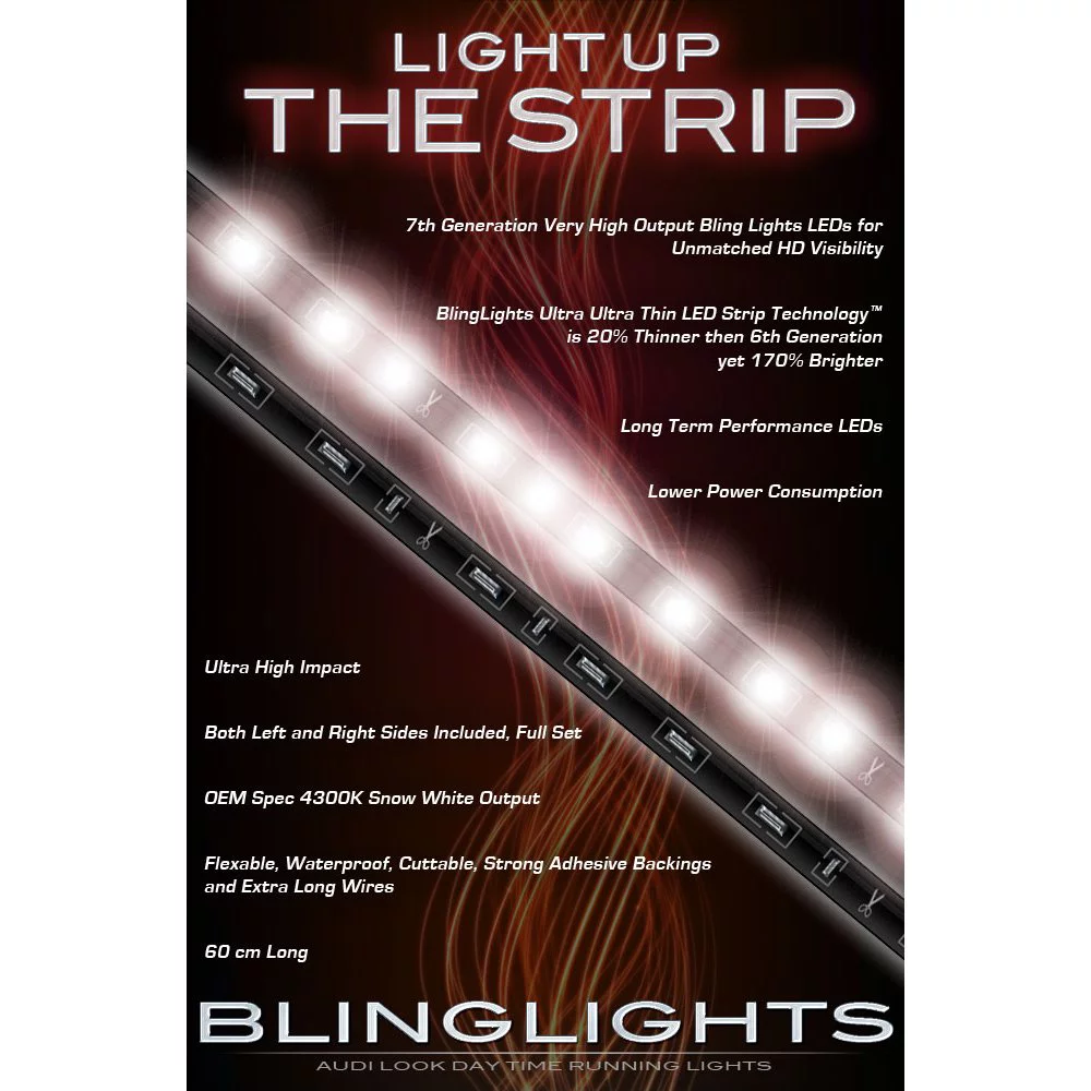 For Range Rover L322 LED DRL Strips for Headlamps Headlights Head Lamps Day Time Running Strip Lights
