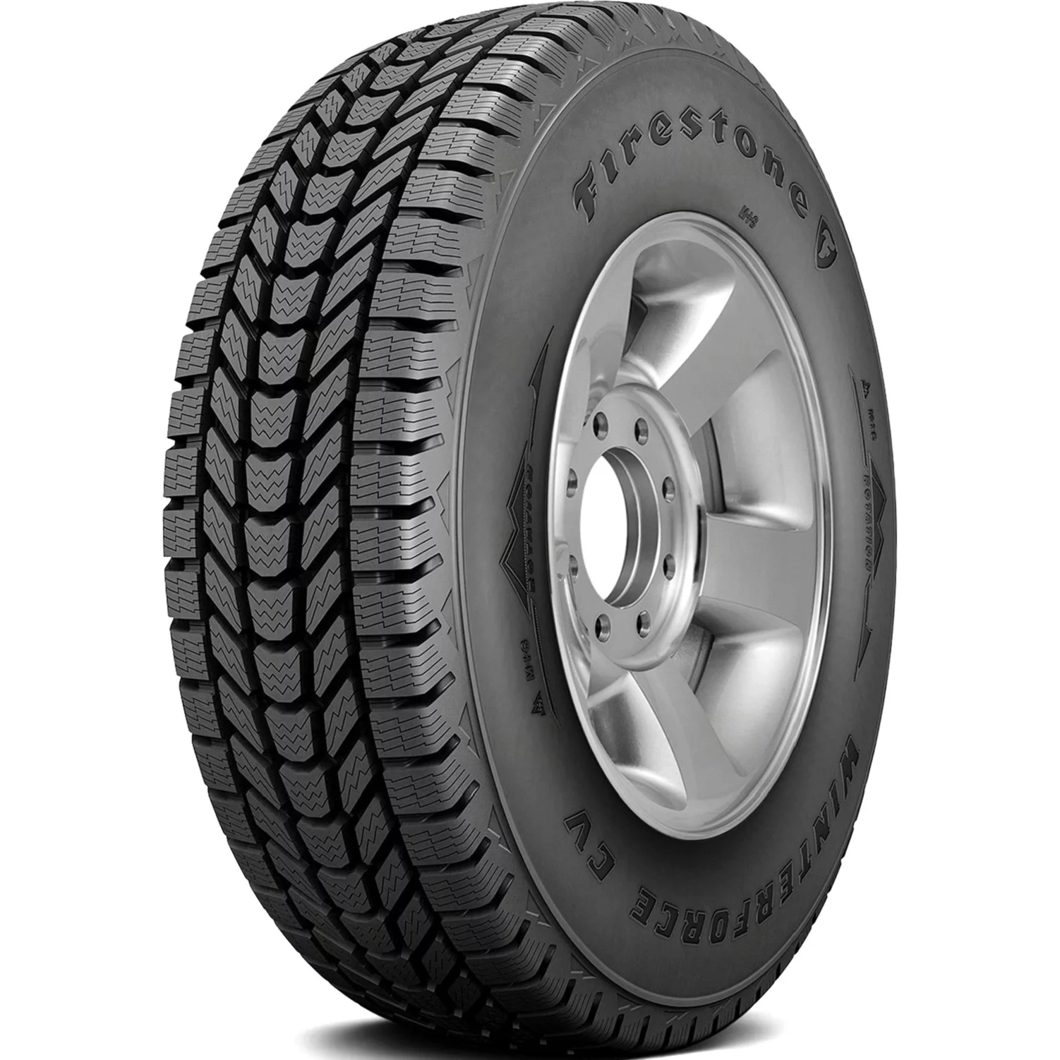 Set of 4 (FOUR) Firestone Winterforce CV 205/65R15C Load C 6 Ply Winter Commercial Tires
