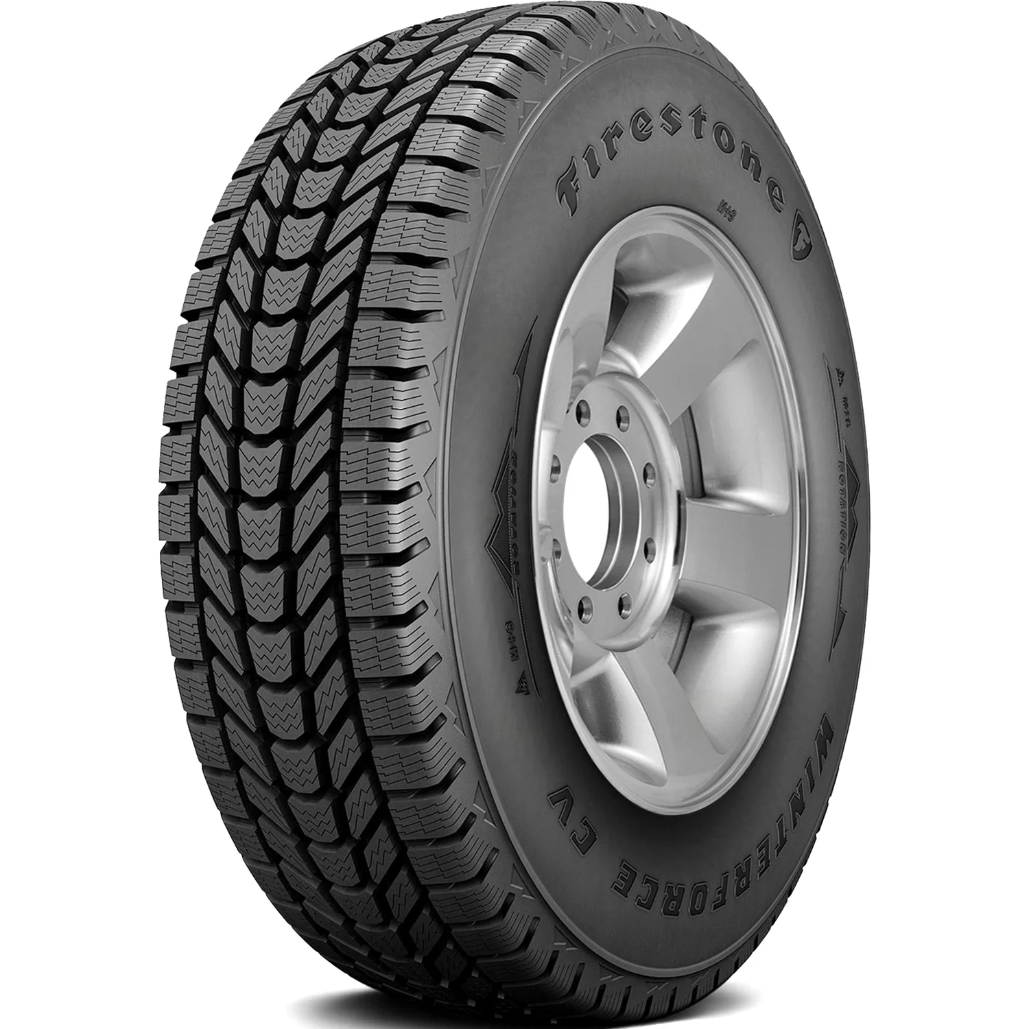 Set of 4 (FOUR) Firestone Winterforce CV 205/65R15C Load C 6 Ply Winter Commercial Tires