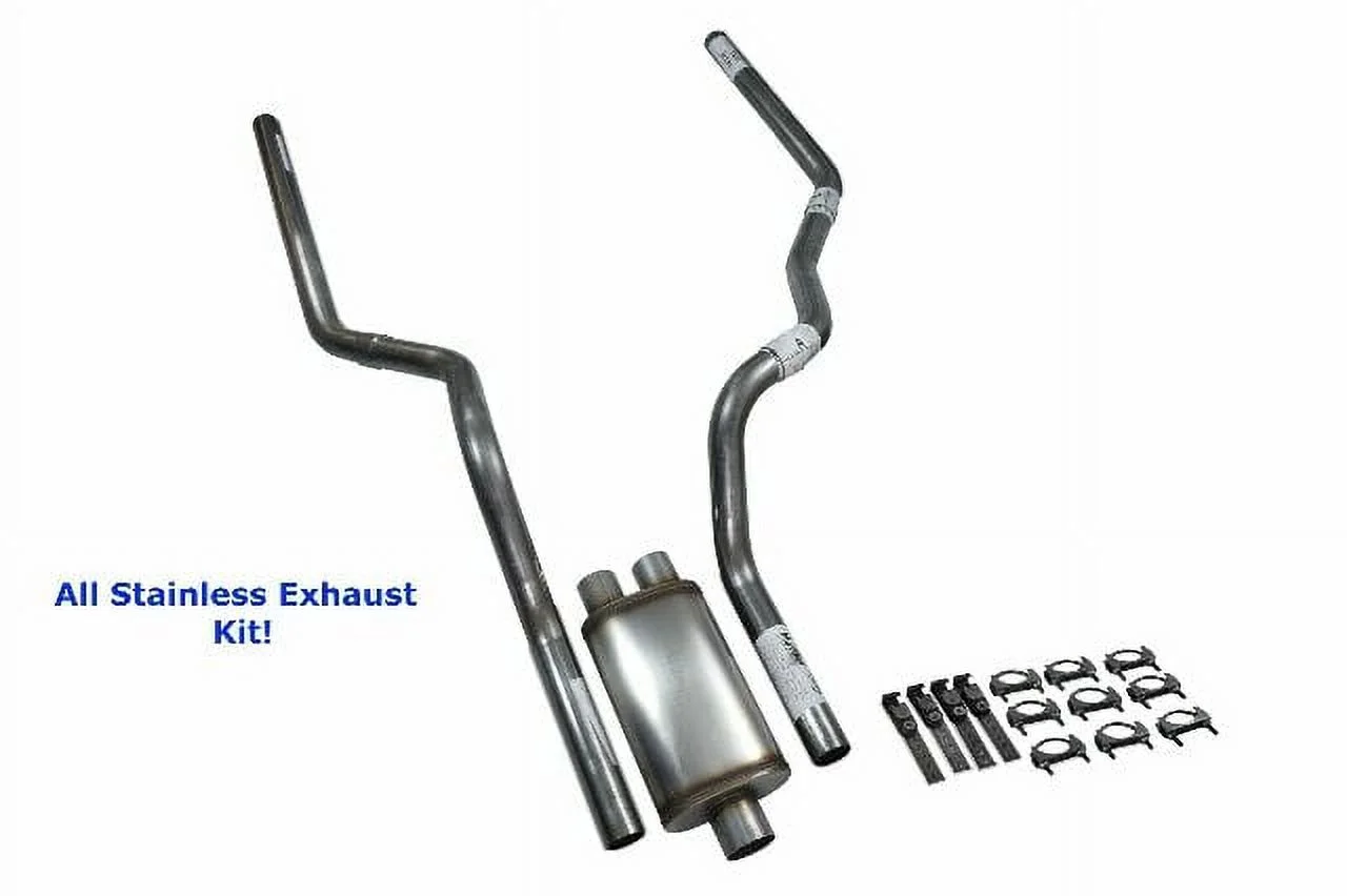 All-Stainless Dual Exhaust Kit Chevy GMC 1500 15-18 Jones Full Boar Rear Exit