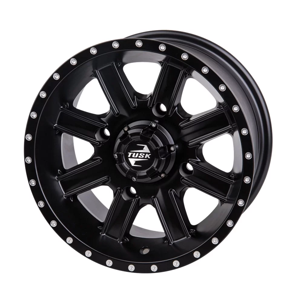 (4 Pack) 4/110 Tusk Cascade Wheel 12x7 5.0 + 2.0 Matte Black For HONDA TRX 300P FOURTRAX 1993-2000