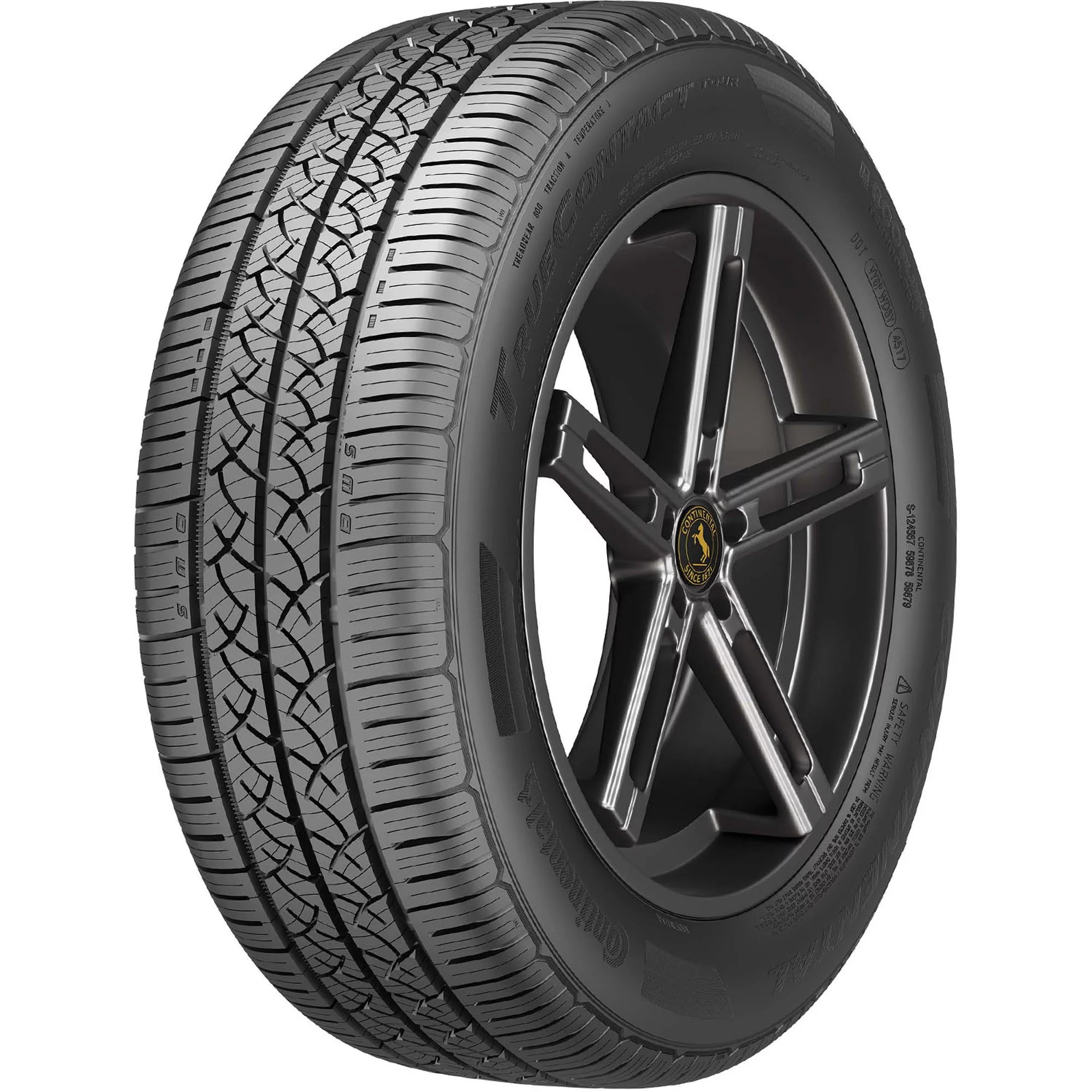 Set of 4 Continental TrueContact Tour 195/65R15 91H Tires Fits: 2013-15 Honda Civic Natural Gas, 2012-18 Ford Focus S