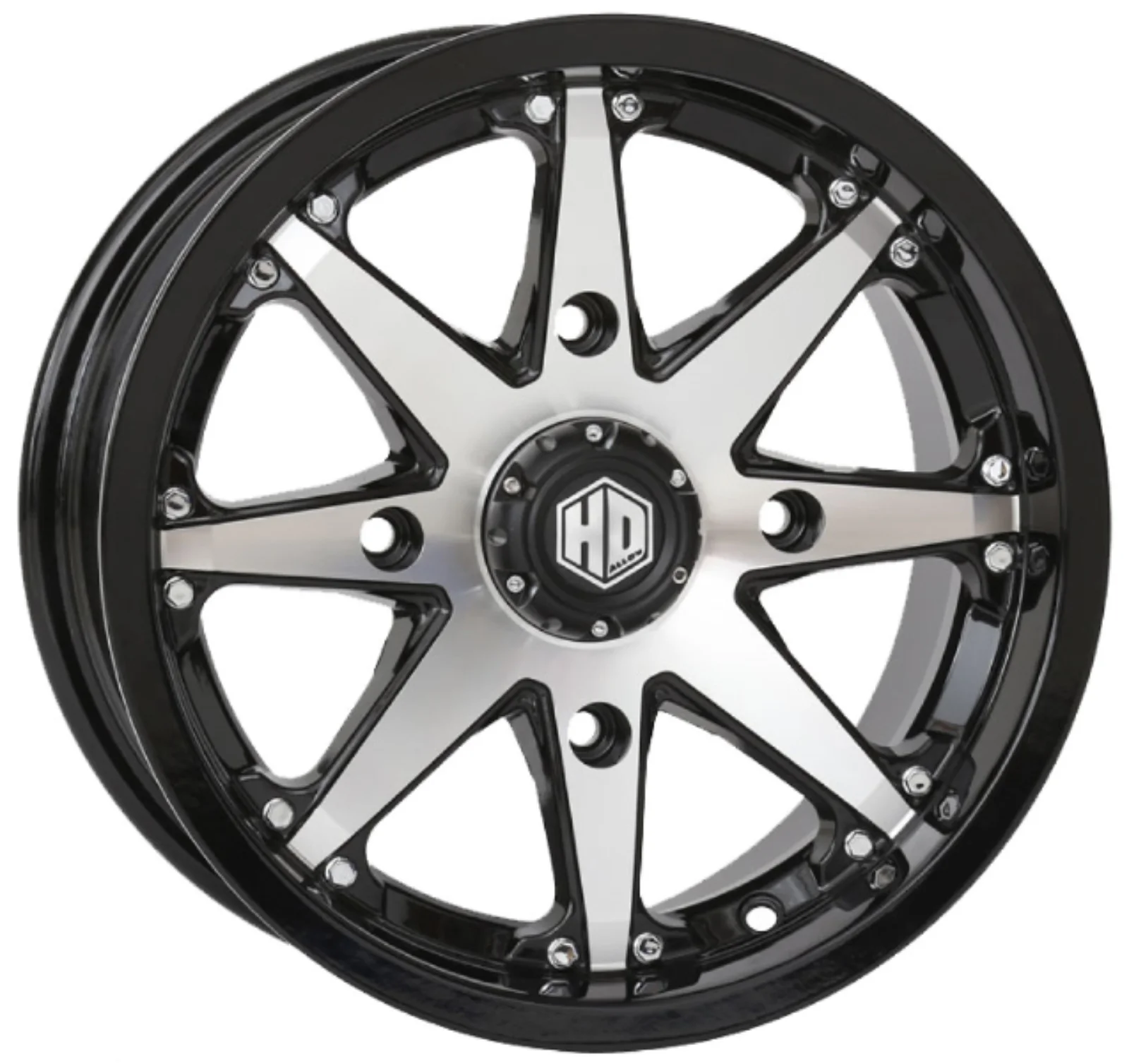 STI HD10 Gloss Black/Machined UTV/ATV Wheel 20x7 4/137 4+3(+10mm) (20HD1007)