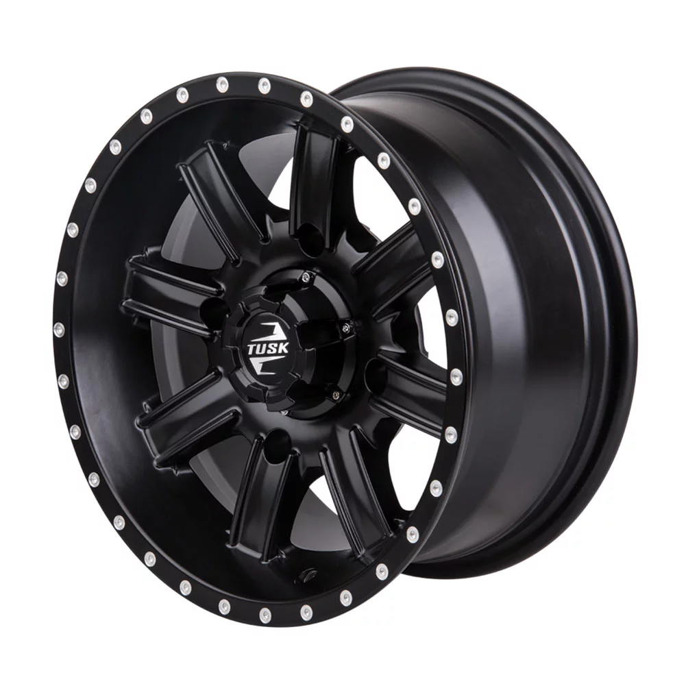 (4 Pack) 4/110 Tusk Cascade Wheel 12x7 5.0 + 2.0 Matte Black For HONDA TRX 300P FOURTRAX 1993-2000