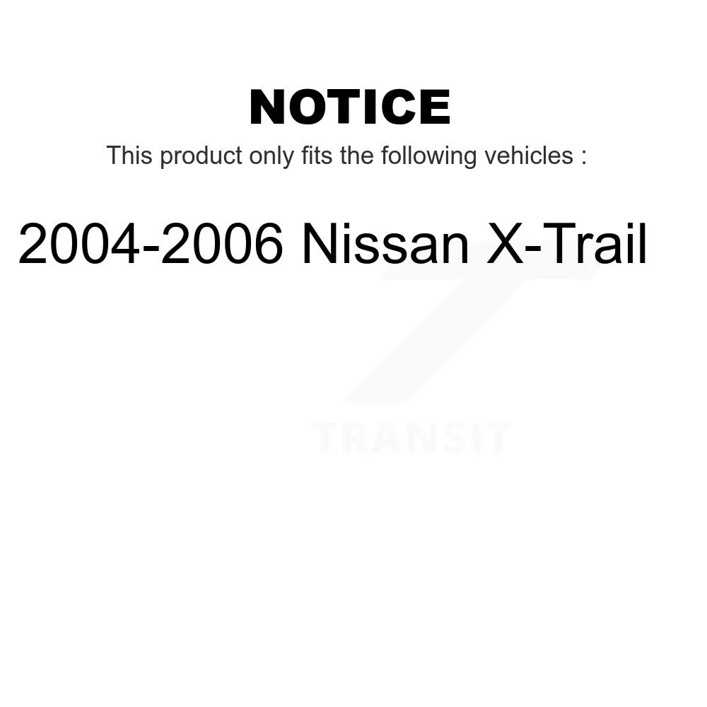 Transit Auto - Front Coated Disc Brake Rotors And Ceramic Pads Kit For 2004-2006 Nissan X-Trail KGA-104682