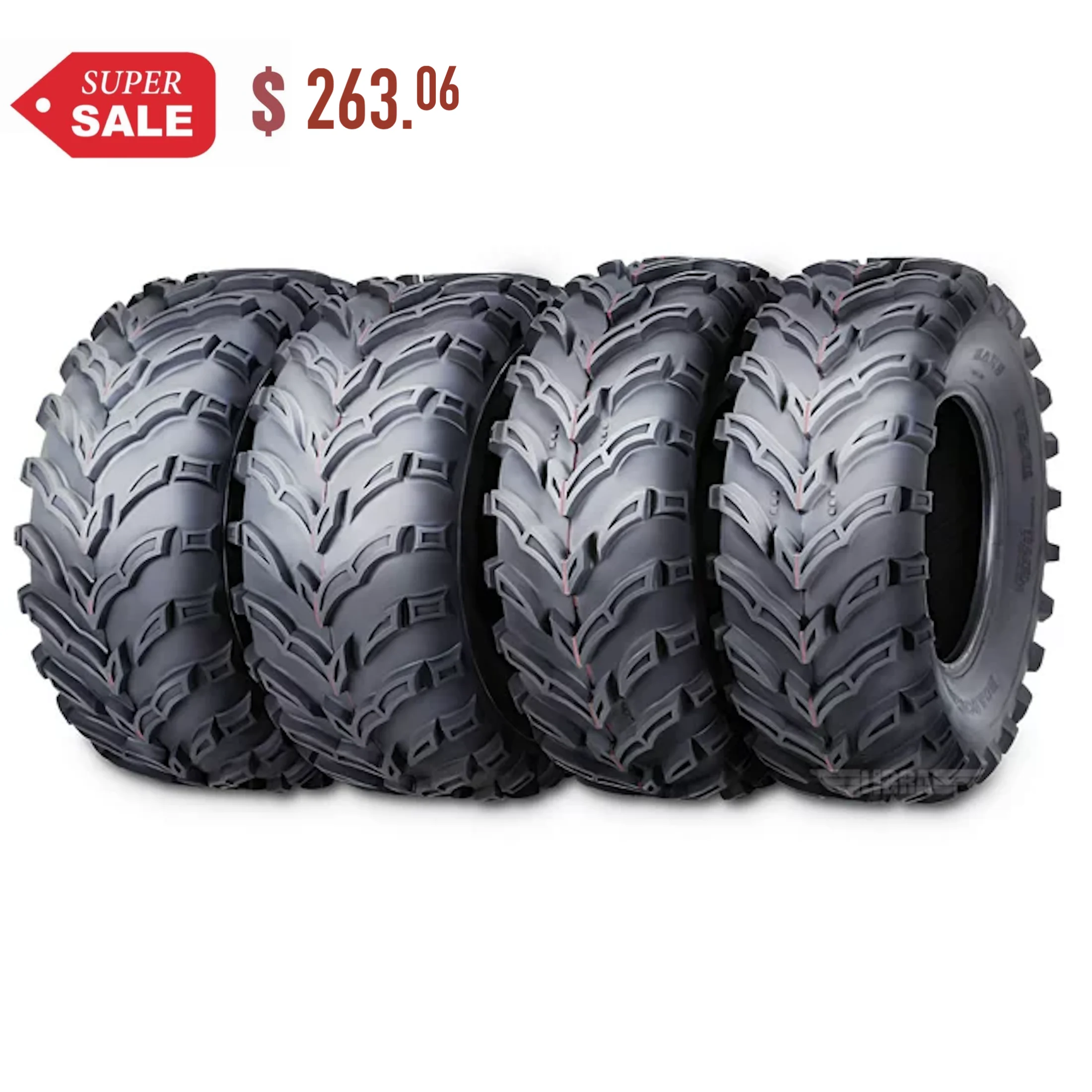 Set of 4 ATV/UTV Tires 26x9-12 26x9x12 Front 26x11-12 26x11x12 Rear 10275/276