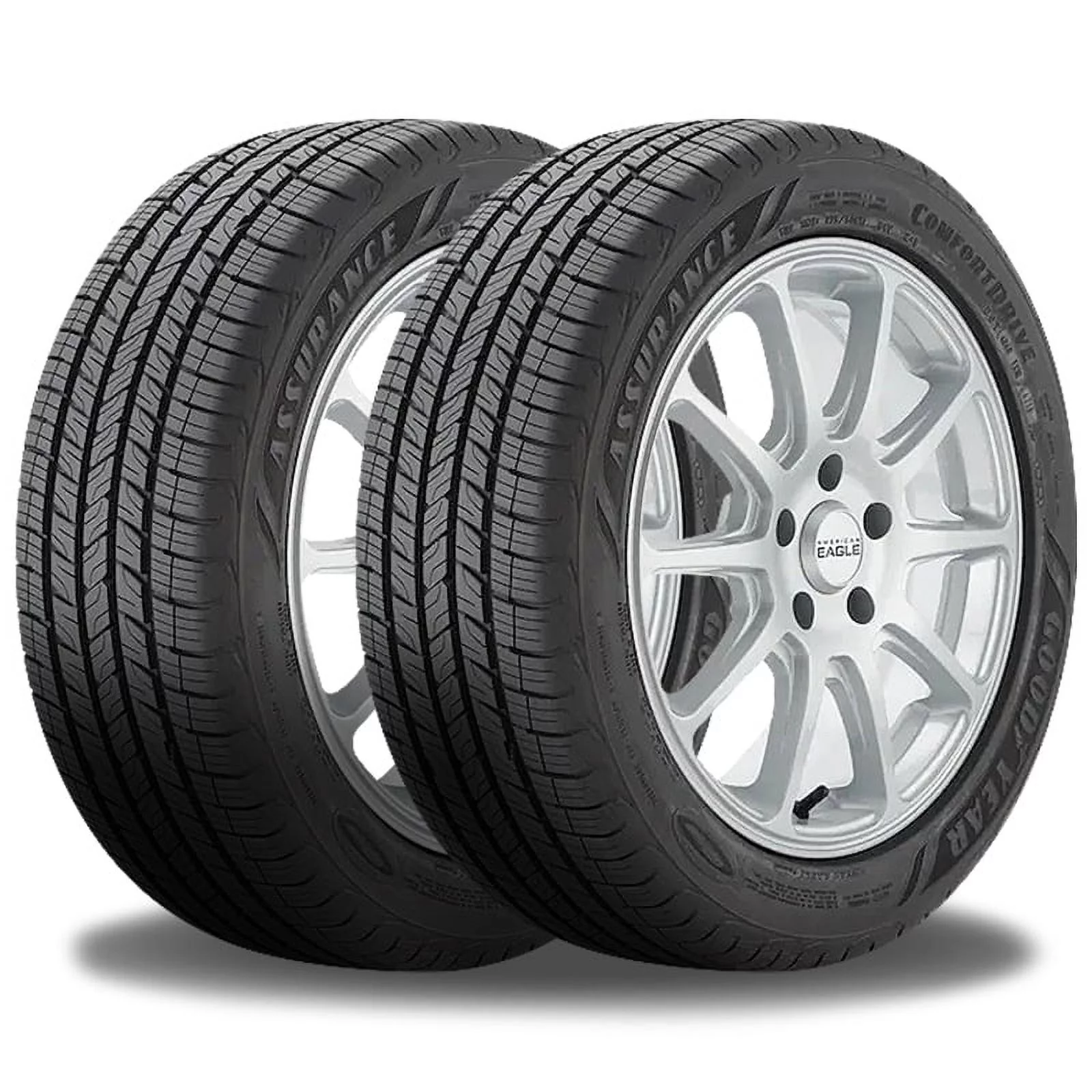 2 Goodyear Assurance Comfortdrive 225/60R17 99H All Season Tires 60K MI Warranty 413005582 / 225/60/17 / 2256017