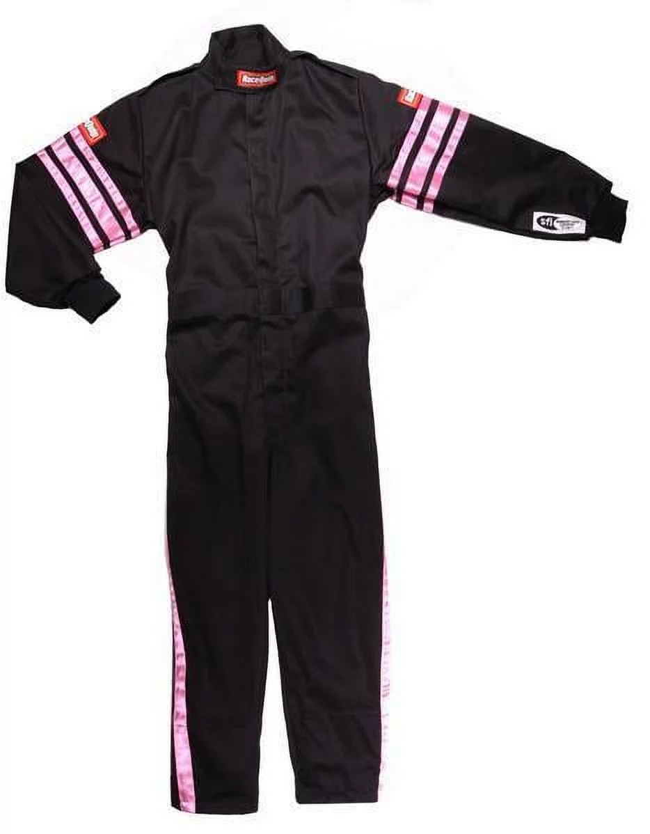 RaceQuip® 1950892RQP Pro-1 Driving Suit SFI 3.2A/1 Black/Pink Stripe Youth Small