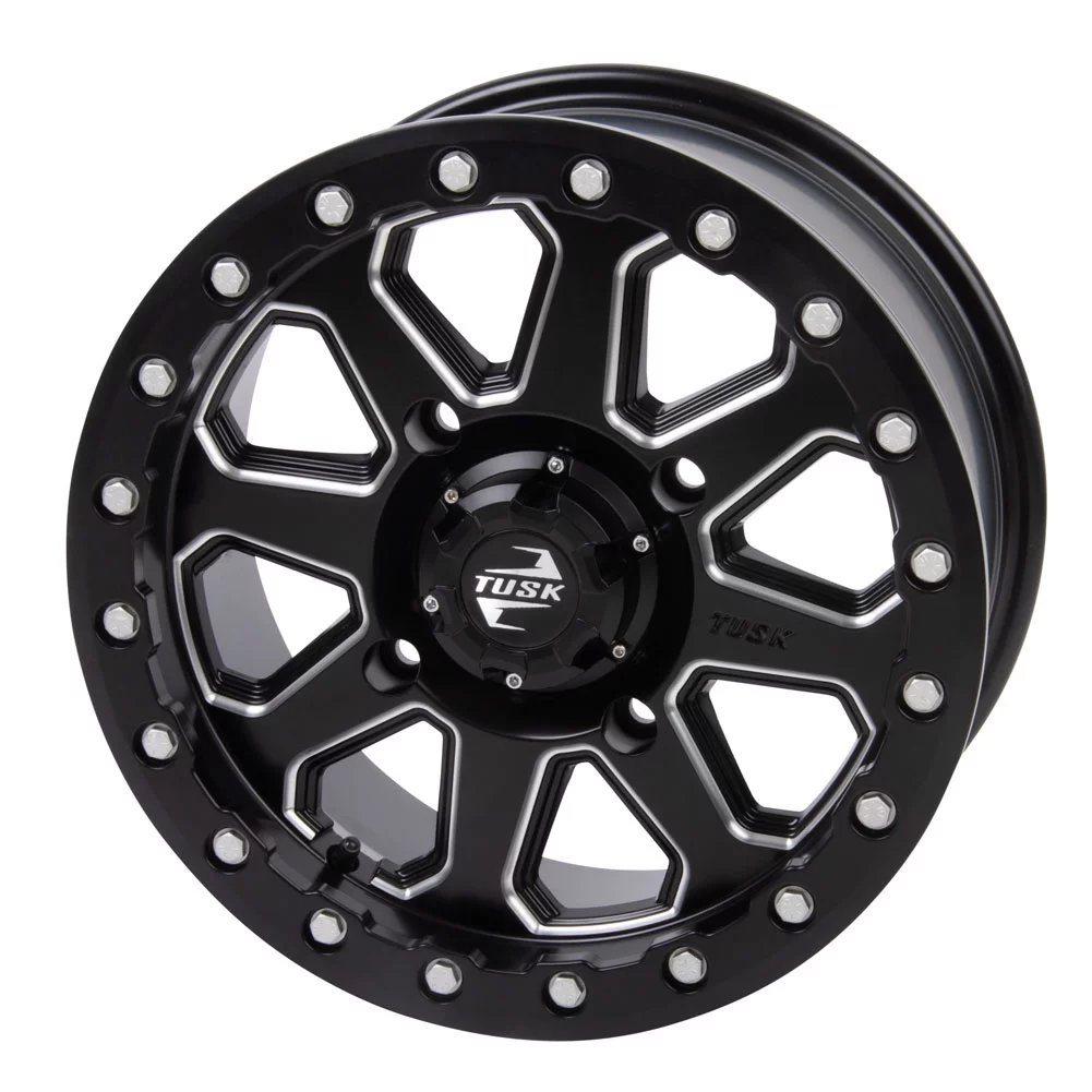 4/137 Tusk Uinta Beadlock Wheel 15x7 5.0 + 2.0 Milled/Black For Can-Am Outlander 1000R XT 2012-2022