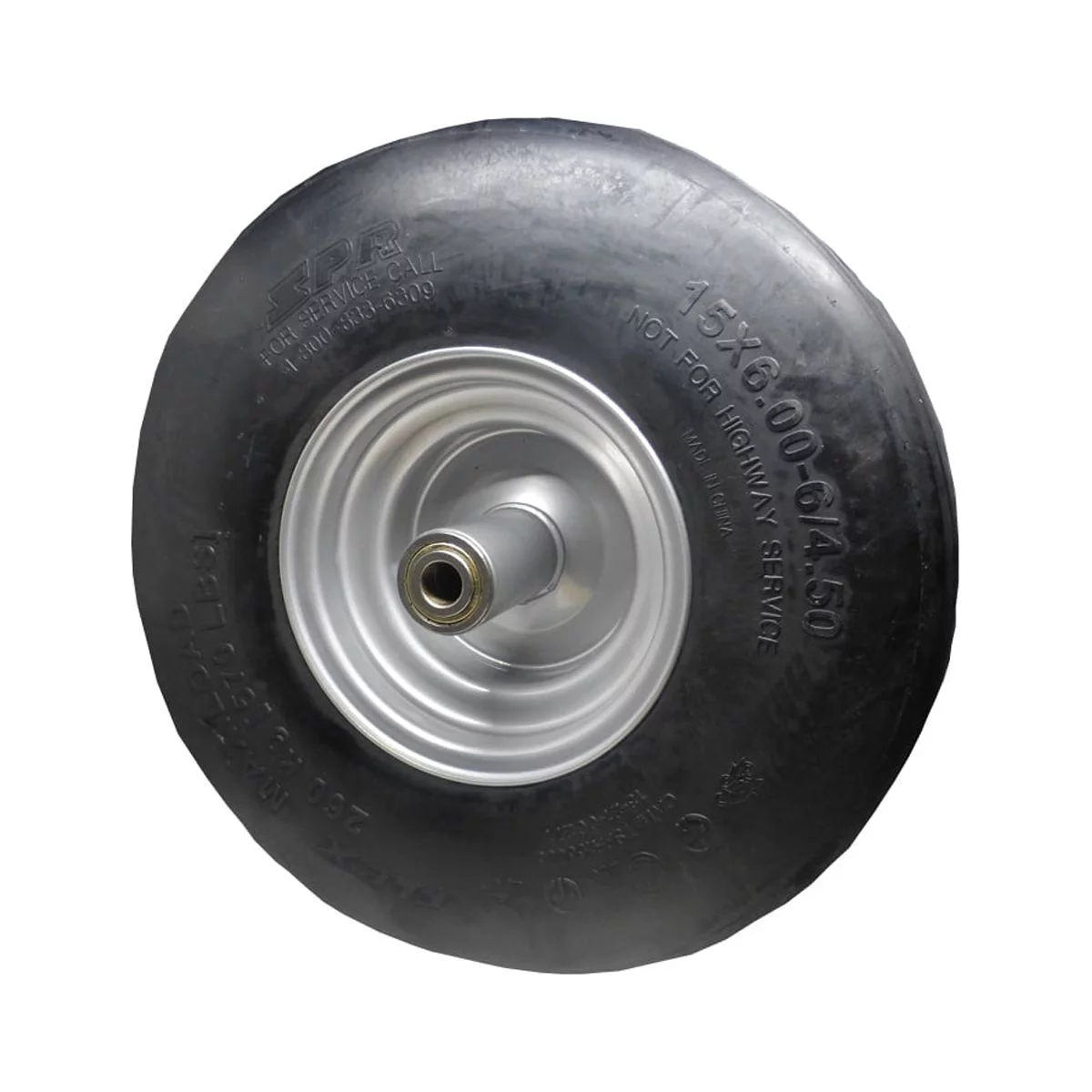 Genuine Dixie Chopper Front Run-Flat Wheel Assembly (15x6x6) for Lawn Mowers fits Stryker and SZT Pro Series / 401421