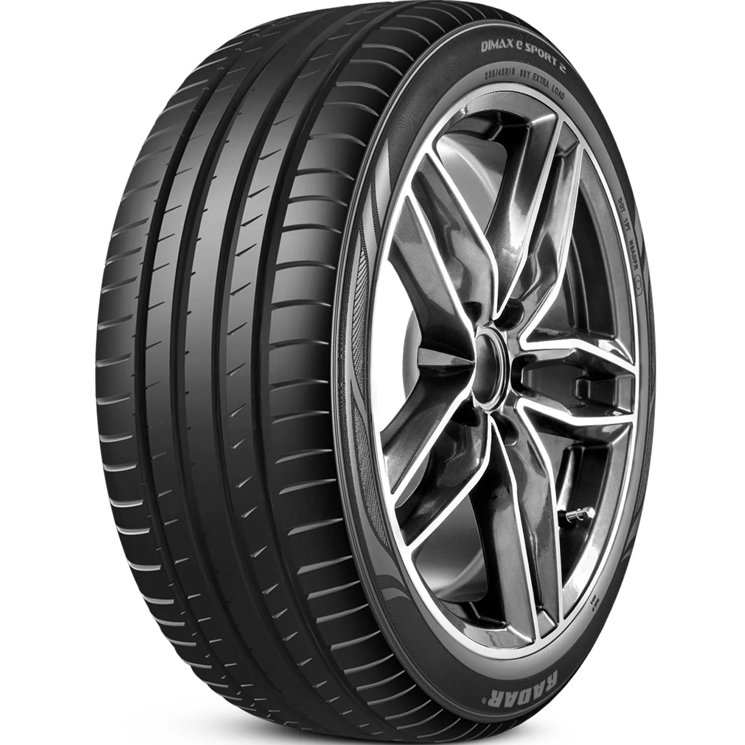 Set of 4 Radar DIMAX e-Sport 2 225/40R18 92Y XL Tires Fits: 2014-15 Honda Civic Si, 2013 Toyota Corolla LE