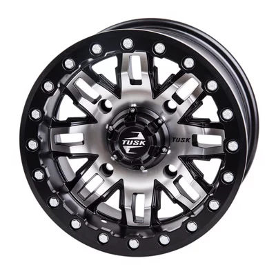 4/137 Tusk Teton Beadlock Wheel 14x7 4.0 + 3.0 Machined/Black for Can-Am Outlander 400 EFI 2009-2015