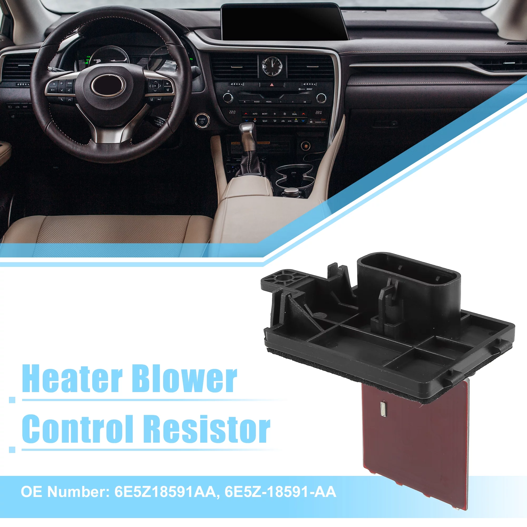 HVAC Blower Motor Resistor Heater Fit for Ford Fusion Plastic Metal Black Red Beige 1 Pcs