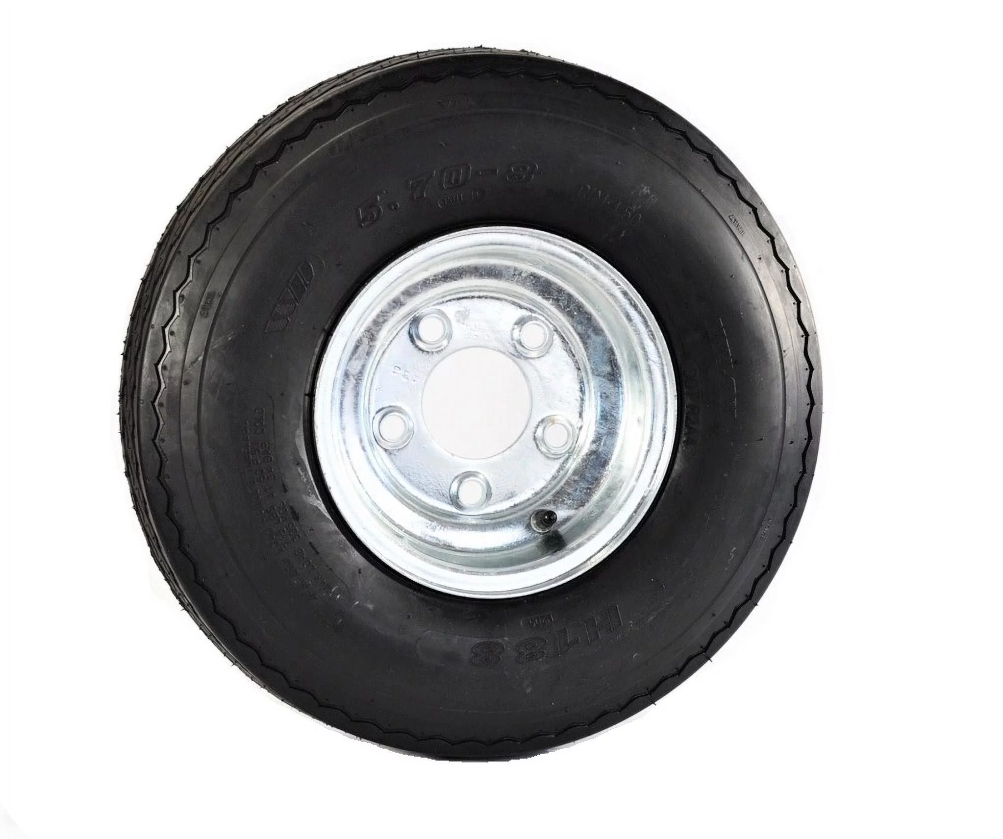 2-Pack eCustomrim Trailer Tire On Rim 570-8 5.70-8 Load C 5 Lug Galvanized Wheel