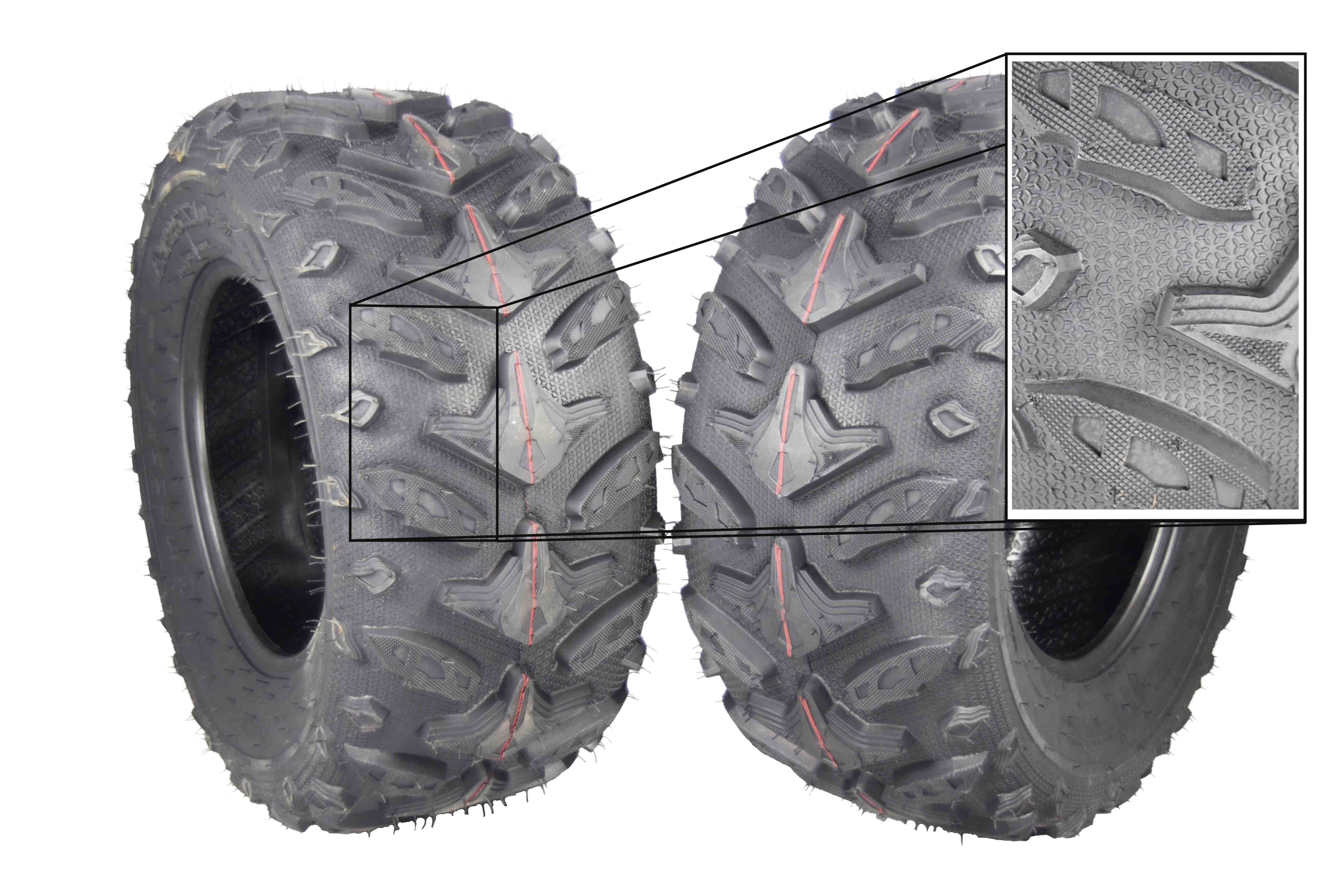 MASSFX Grinder 25x10-12 ATV Rear Tires 6 Ply for Soft/Hard Pack Ground 25x10x12 (2 Pack)