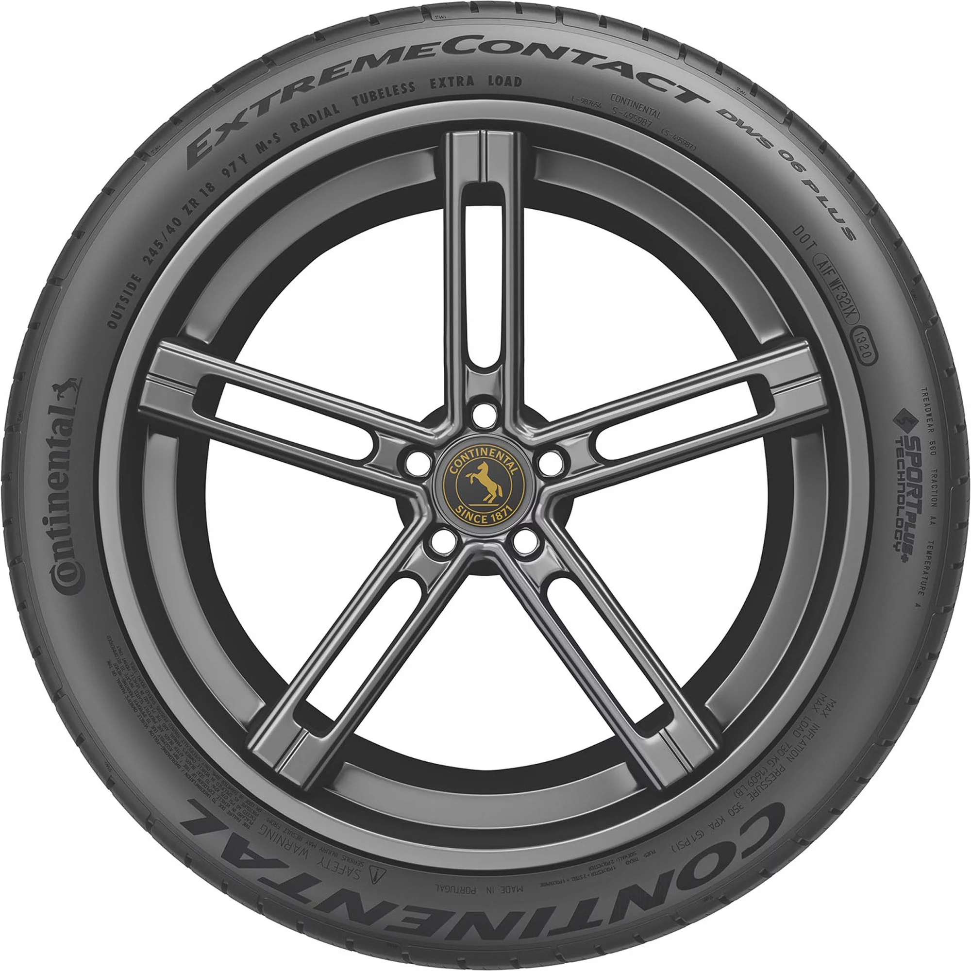 Set of 4 Continental ExtremeContact DWS06 PLUS 255/55ZR18 109W XL Tires Fits: 2014-15 BMW X5 sDrive35i, 2011-13 BMW X5 xDrive35d