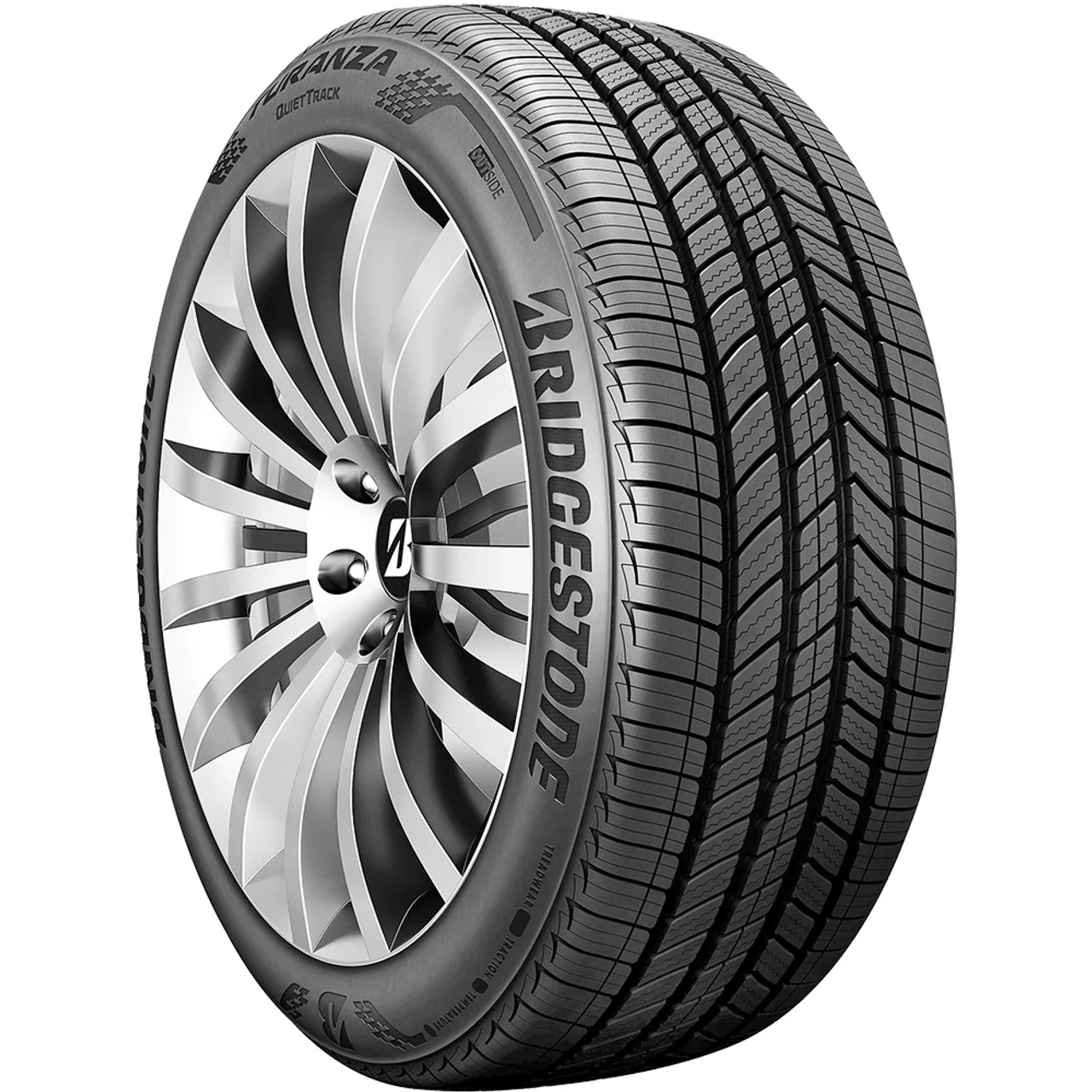 4 New Bridgestone Turanza QuietTrack All-Season Tires - 225/50R17 94V Fits: 2012-15 Chevrolet Cruze LT, 2012-18 Ford Focus Electric