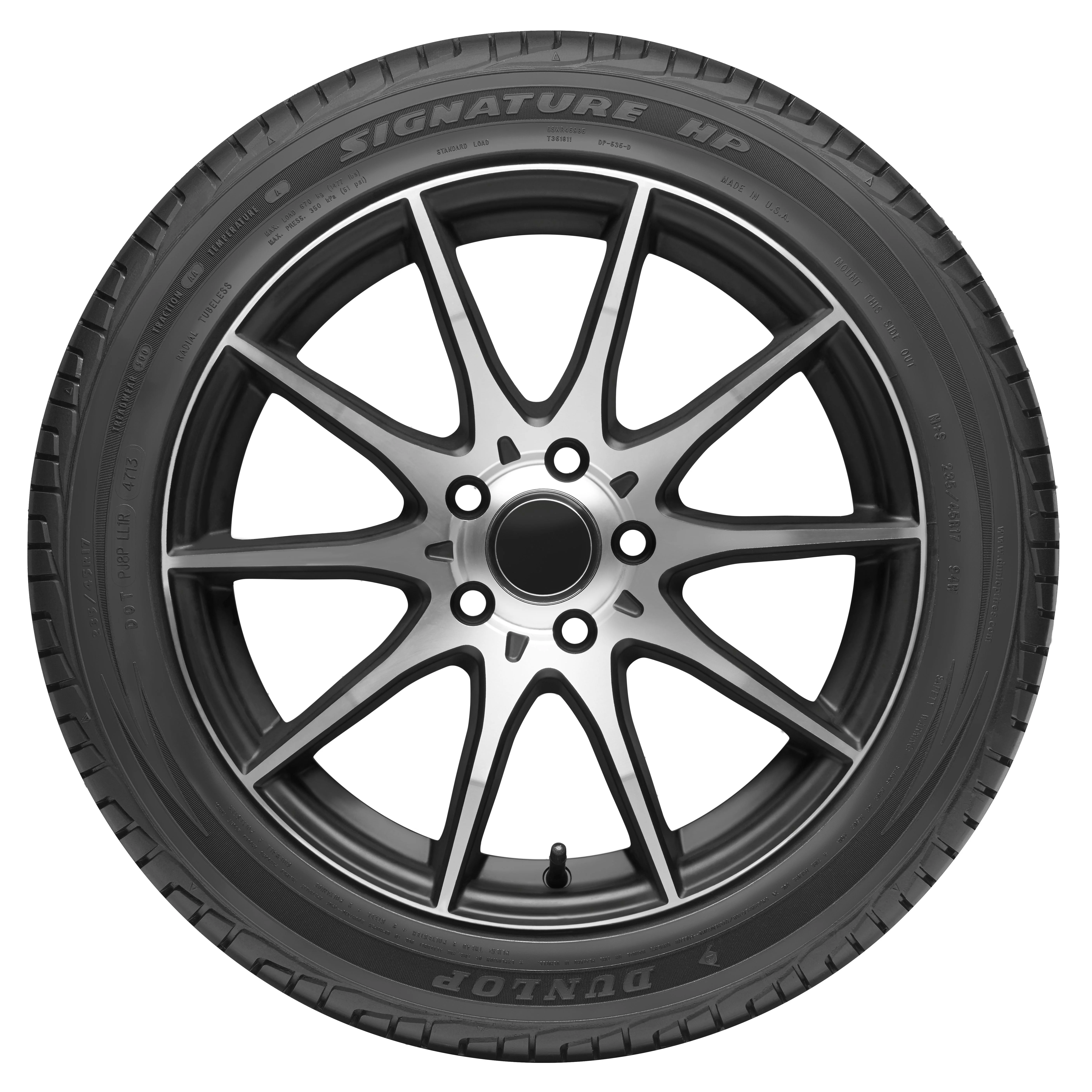 Dunlop Signature HP 225/50R17 94 W Tire Fits: 2012-15 Chevrolet Cruze LT, 2012-18 Ford Focus Electric