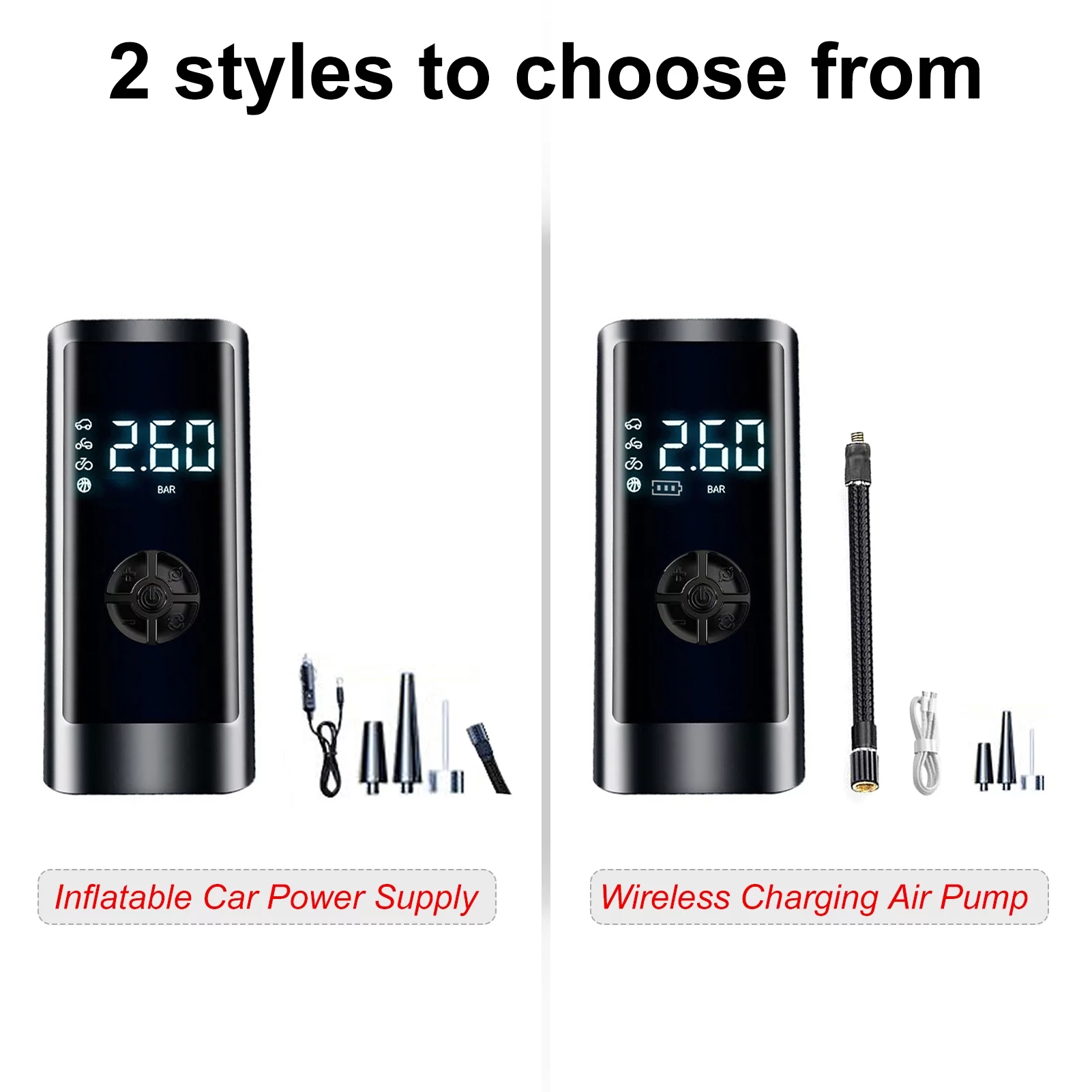 Apexeon Portable Smart Digital Electric Inflator Pump for Cars, Black, Inflate on the Go