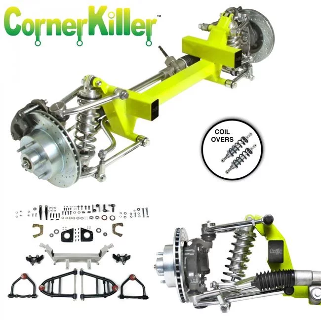 Helix Suspension Brakes & Steering CornerKiller IFS Coilover Shocks Custom 5 x 4.5 Manual Left Hand Drive Rack for 1928-1929 Ford Model A