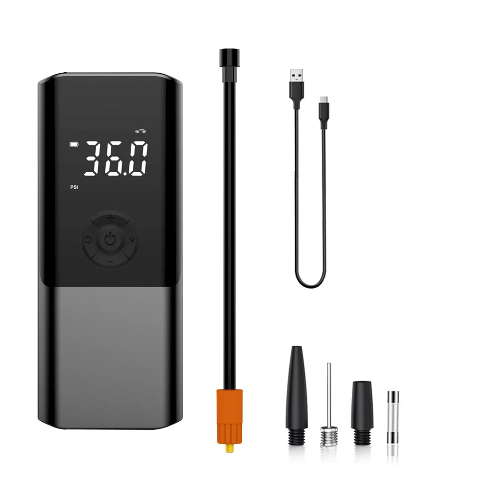 Walmeck Portable Car Air Pump Electric Inflator with LED Light for Car Motorcycle Bicycle Tires Balls