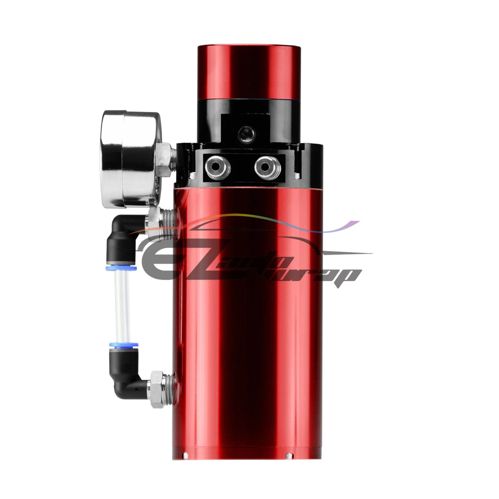 Billet Aluminum Engine Oil Catch Tank Can Reservoir Breather Flow Gauge 4#