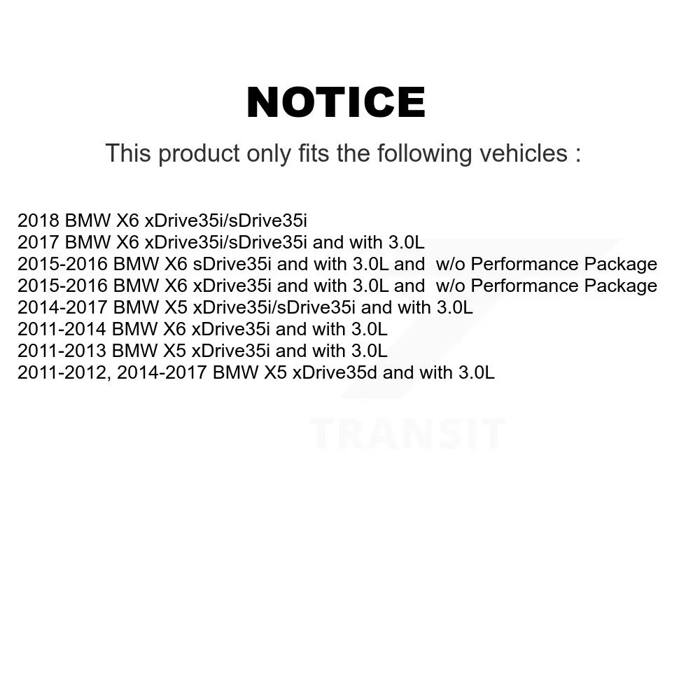 Transit Auto - Rear Ceramic Disc Brake Pads And Wear Sensors Kit For BMW X5 X6 KTW-101334