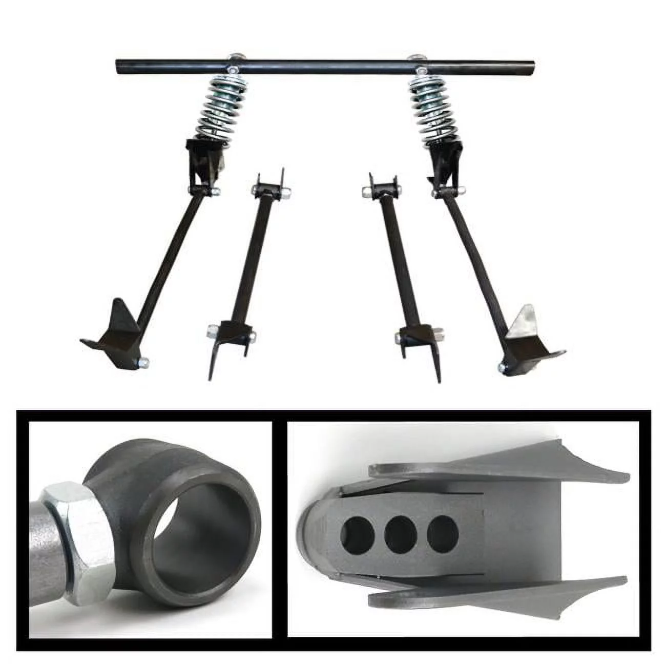 Helix Suspension Brakes & Steering Triangulated Rear 4-Link Assembly with 29 Coilovers for 1929 Ford Model A Victoria-Slantback